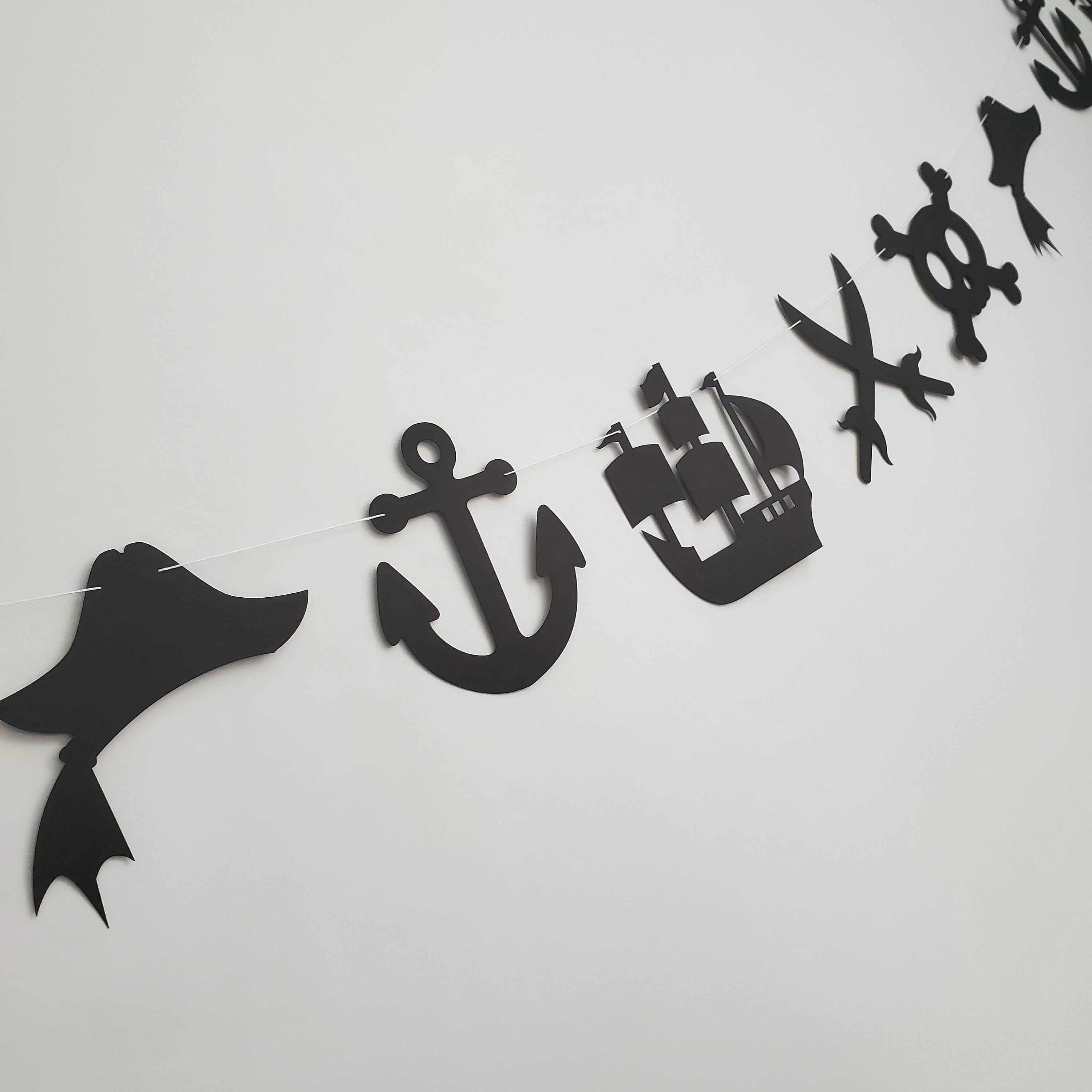 Pirate Banner, Pirate Garland, Pirate Birthday, Pirate Party, Pirate Birthday Party, Pirate Themed Party, Pirate Ship Garland