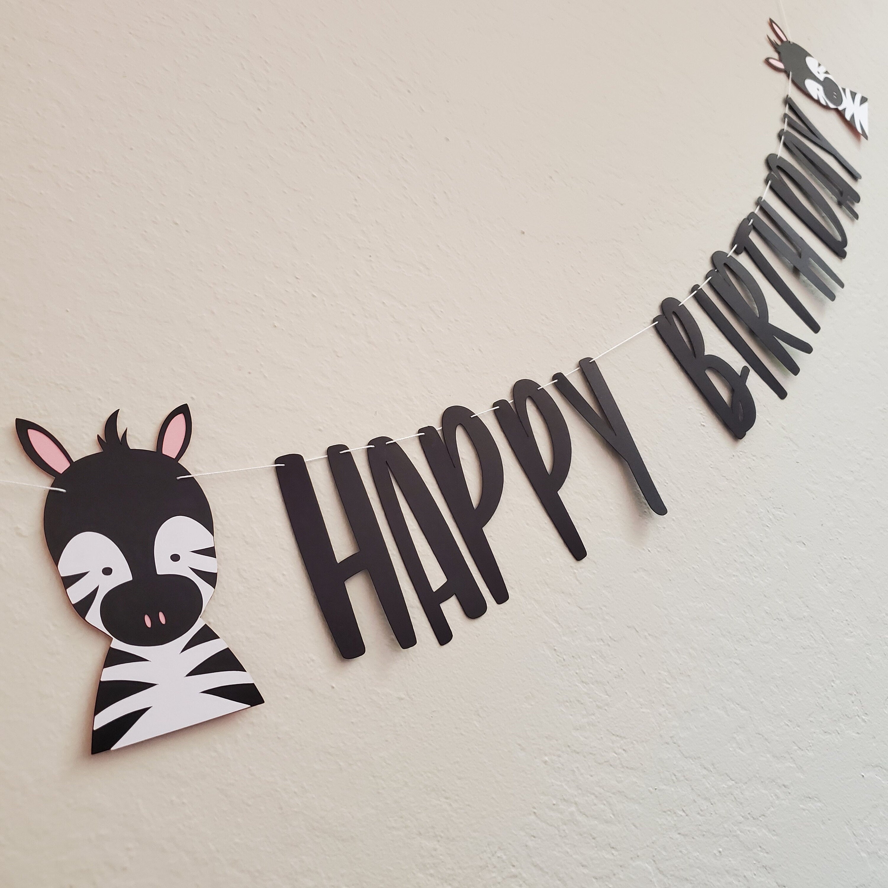 Zebra Banner, Zebra Birthday Banner, Zebra Garland, Zebra Party, Zebra Birthday Party, Zebra Decoration, Zebra Birthday Decor