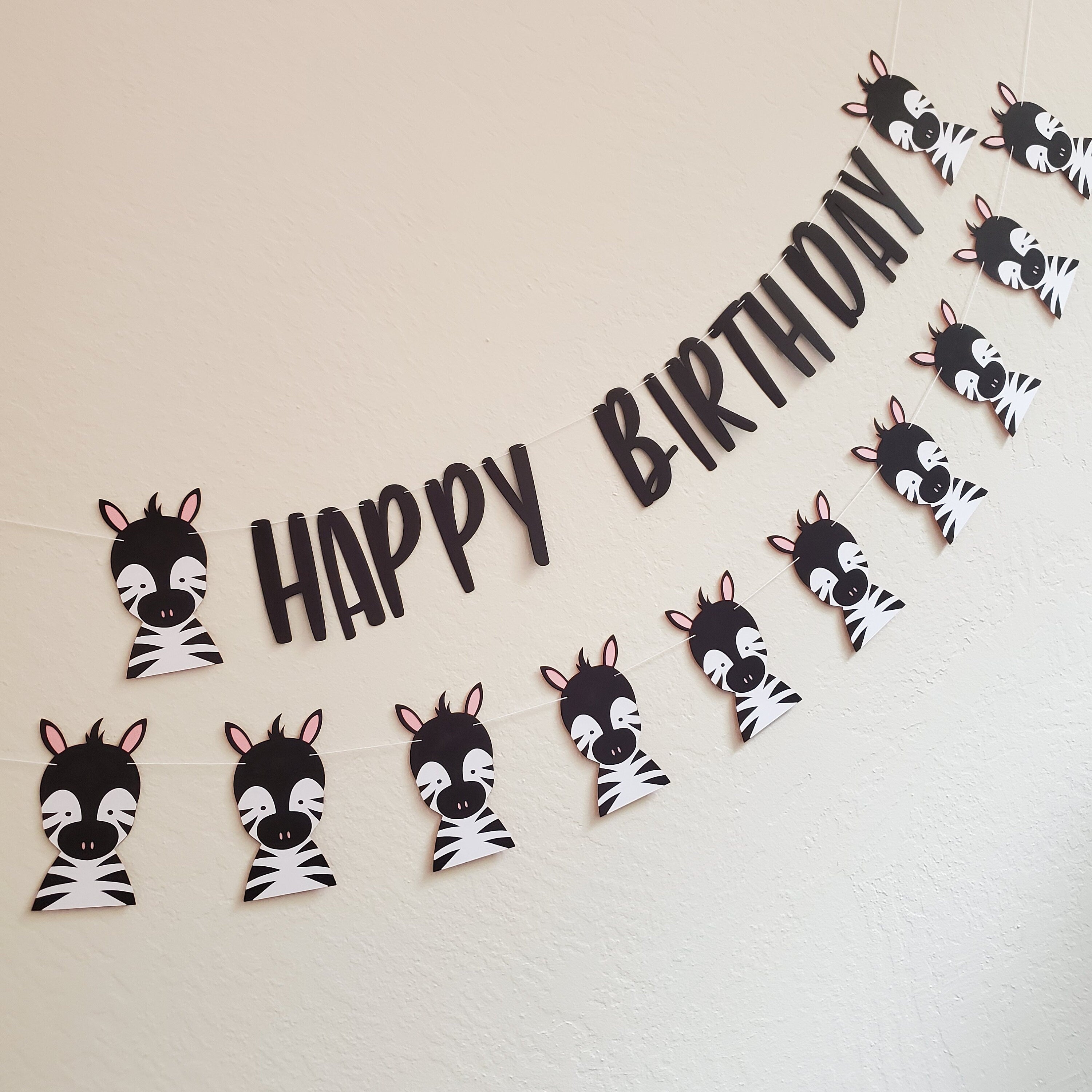 Zebra Banner, Zebra Birthday Banner, Zebra Garland, Zebra Party, Zebra Birthday Party, Zebra Decoration, Zebra Birthday Decor