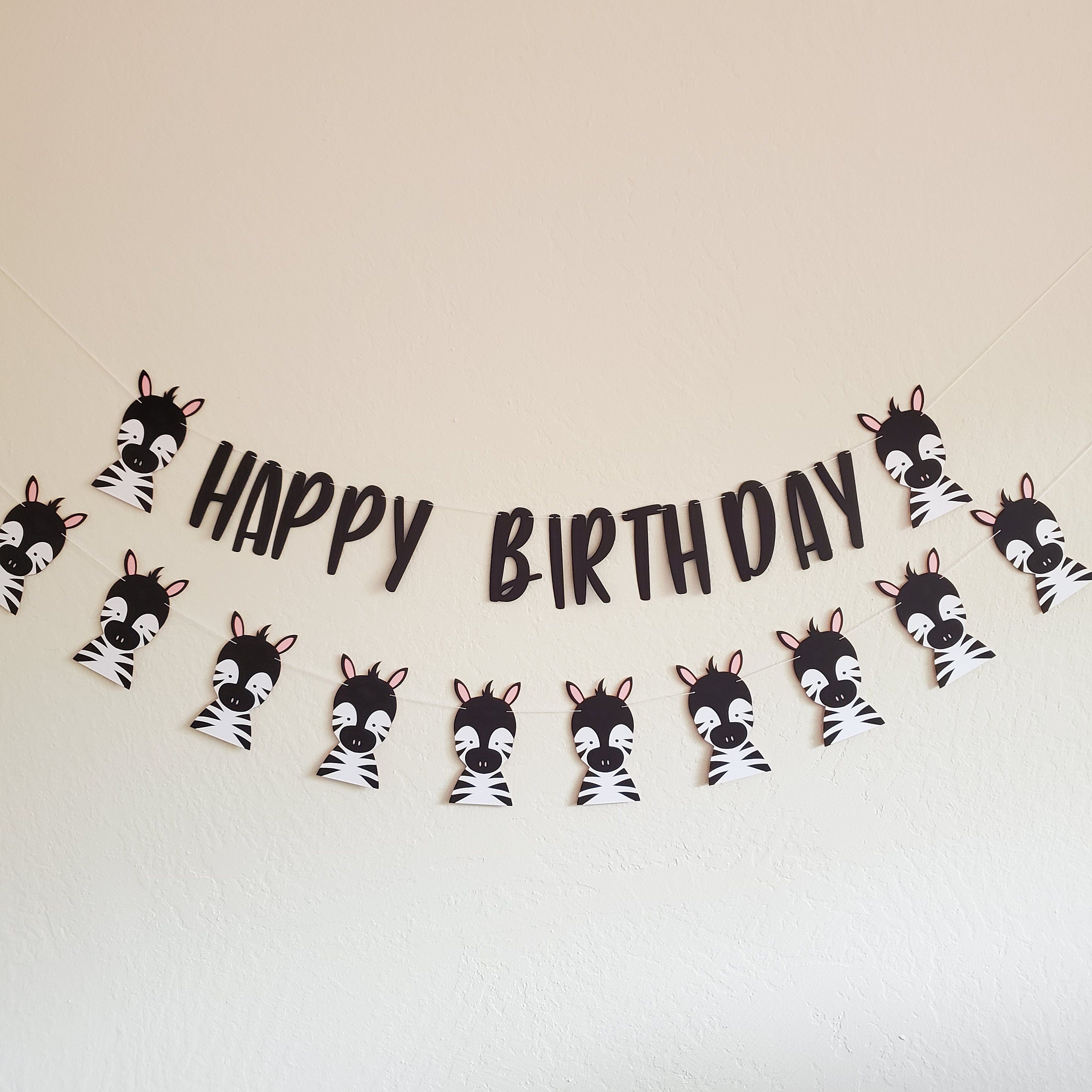 Zebra Banner, Zebra Birthday Banner, Zebra Garland, Zebra Party, Zebra Birthday Party, Zebra Decoration, Zebra Birthday Decor