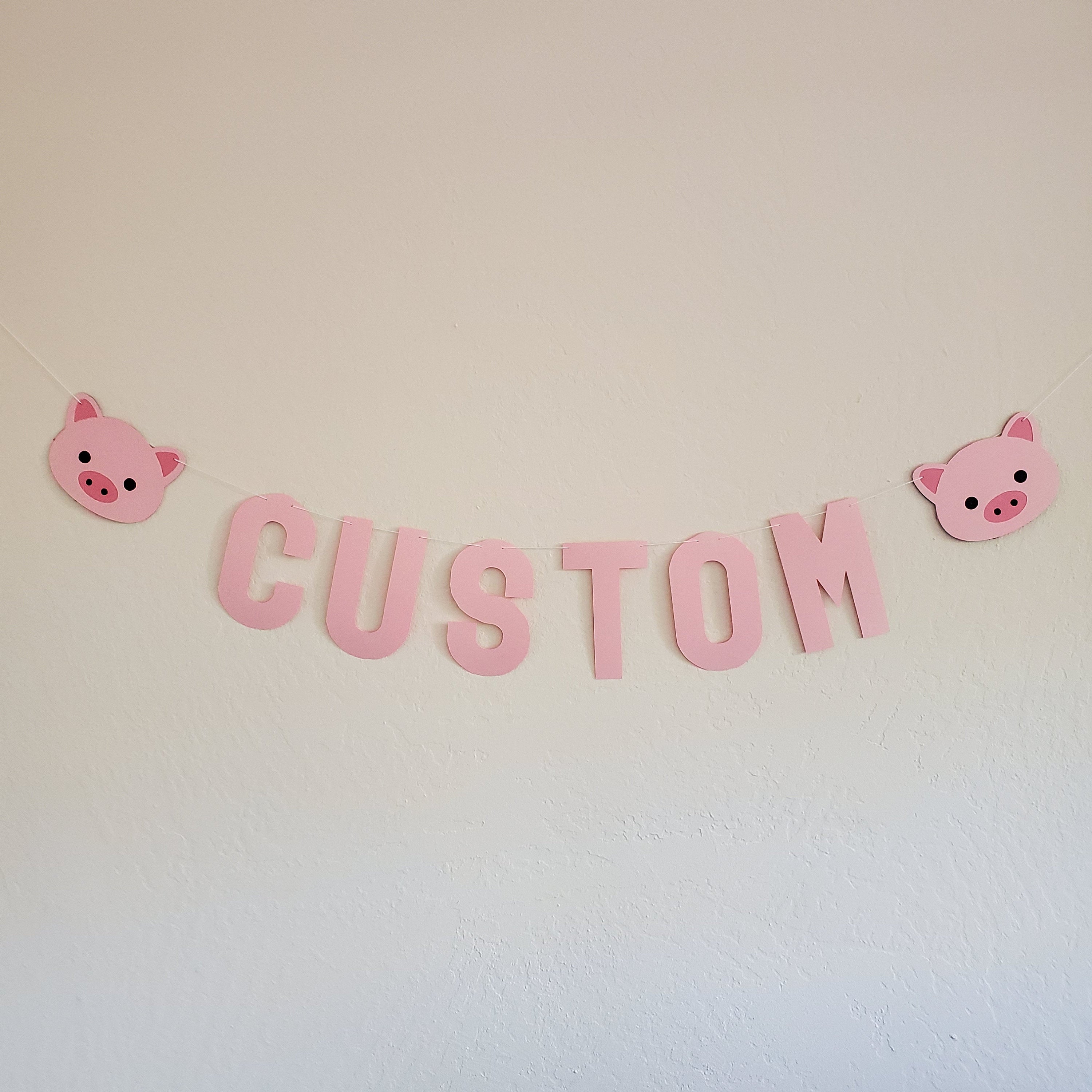 Pig Garland, Pig Banner, Pig Decor, Cute Pig Decorations, Babies Room Pigs, Pigs Birthday Party Decorations, Pig Baby Room Decorations