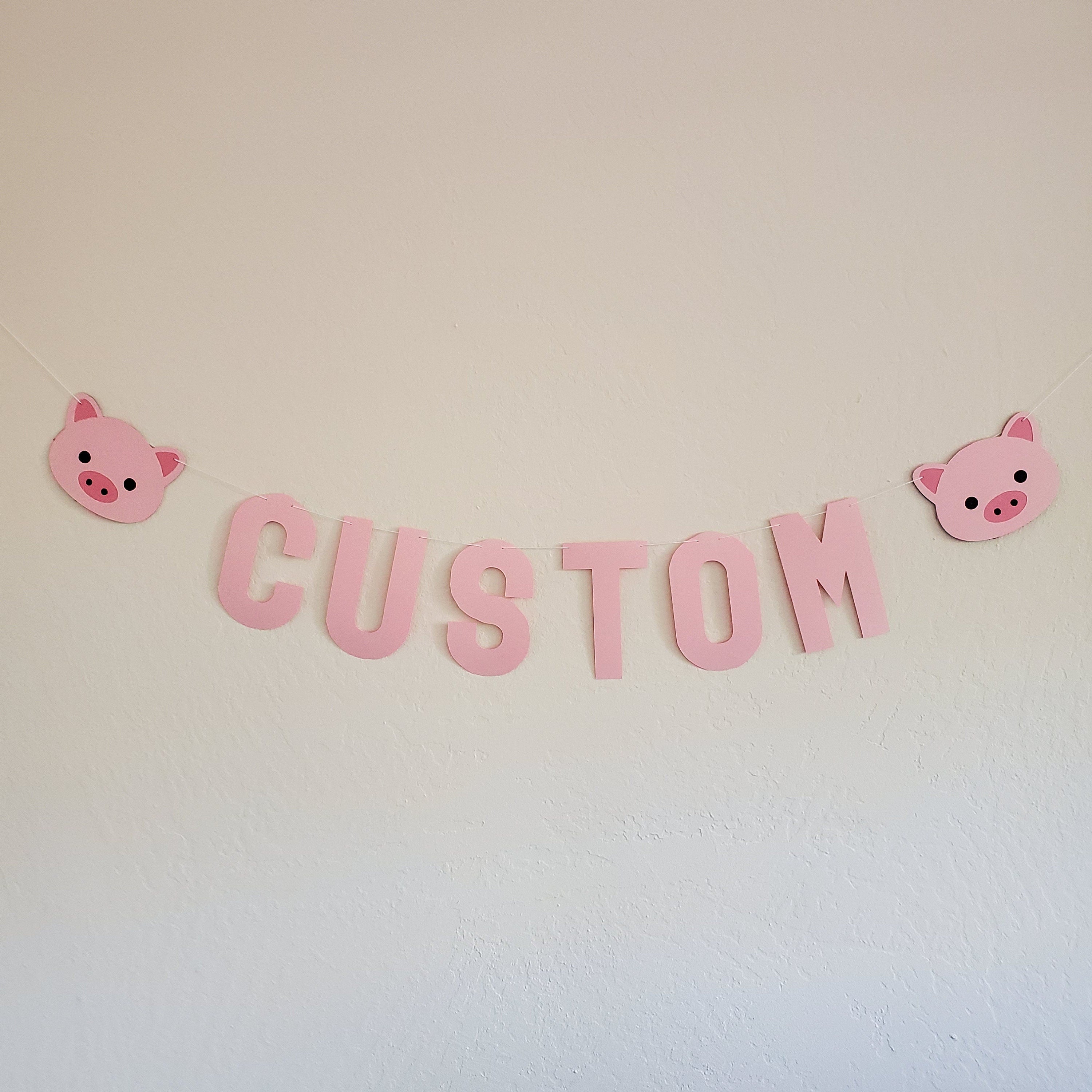 One Pig Birthday Banner, Pig First Birthday, Pig High Chair Birthday Banner, Pig One Birthday Banner, Custom Pig Banner