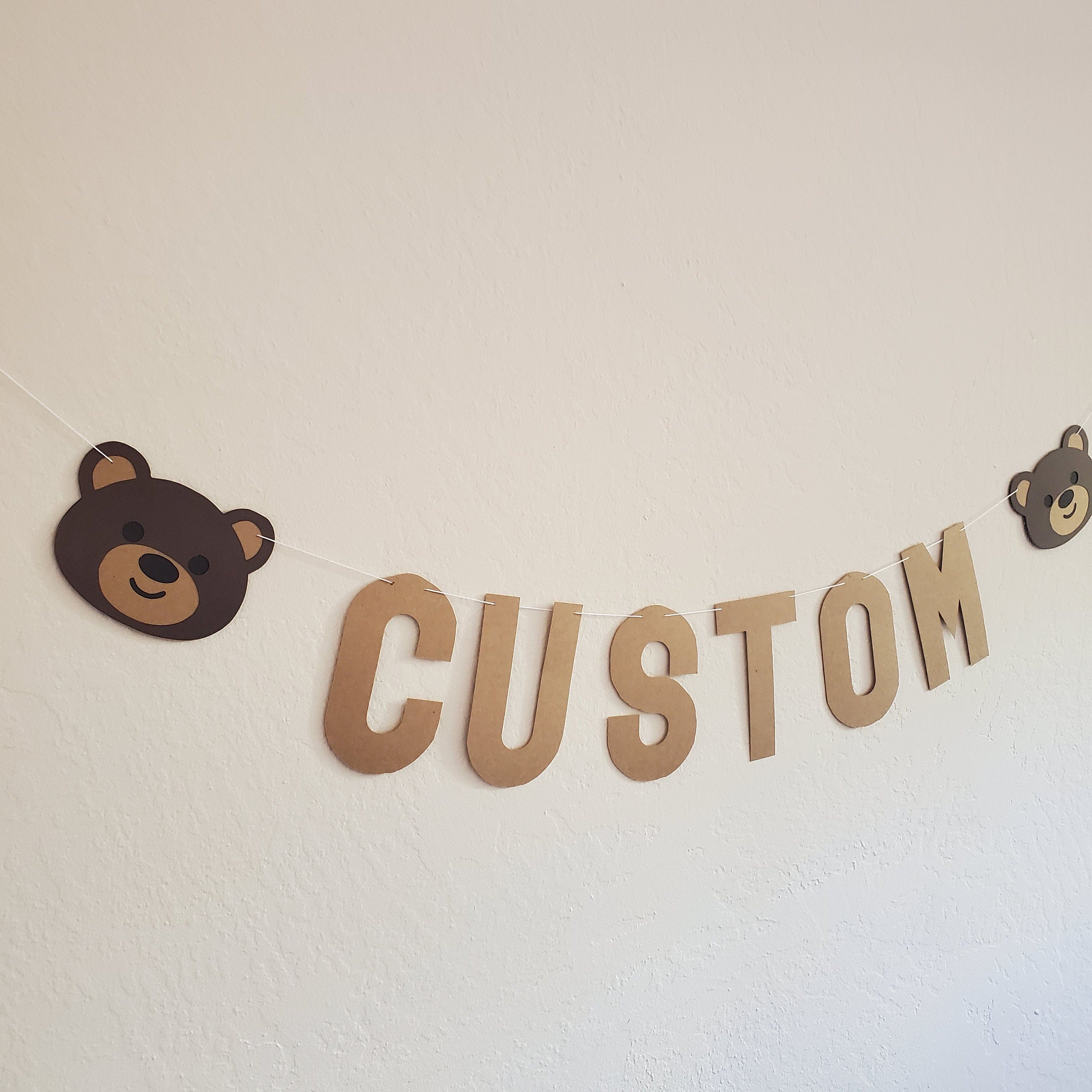 Bear Garland, Bear Banner, Bear Decor, Cute Bear Decorations, Babies Room Bear, Bear Birthday Party Decorations