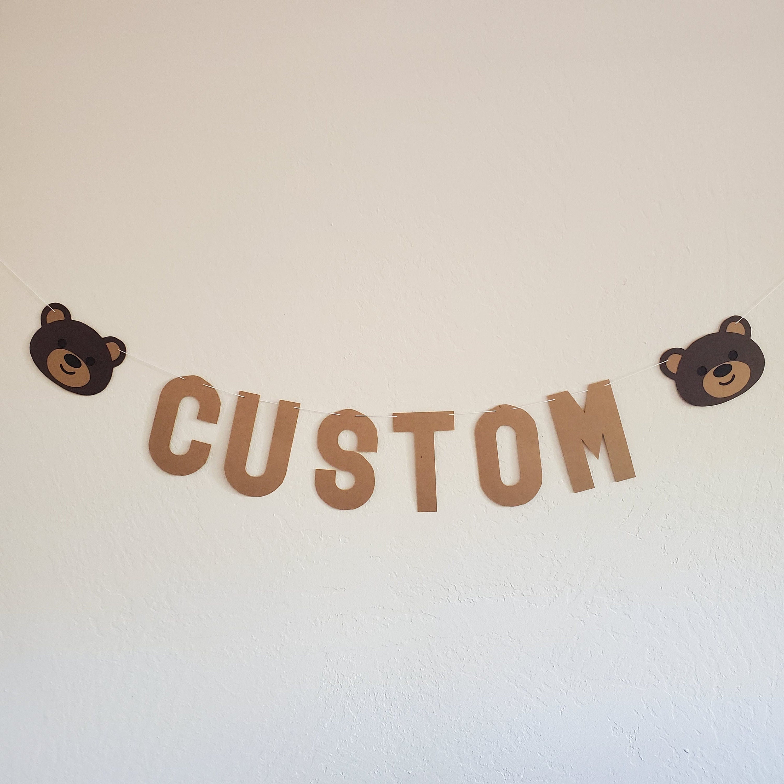 Bear Garland, Bear Banner, Bear Decor, Cute Bear Decorations, Babies Room Bear, Bear Birthday Party Decorations
