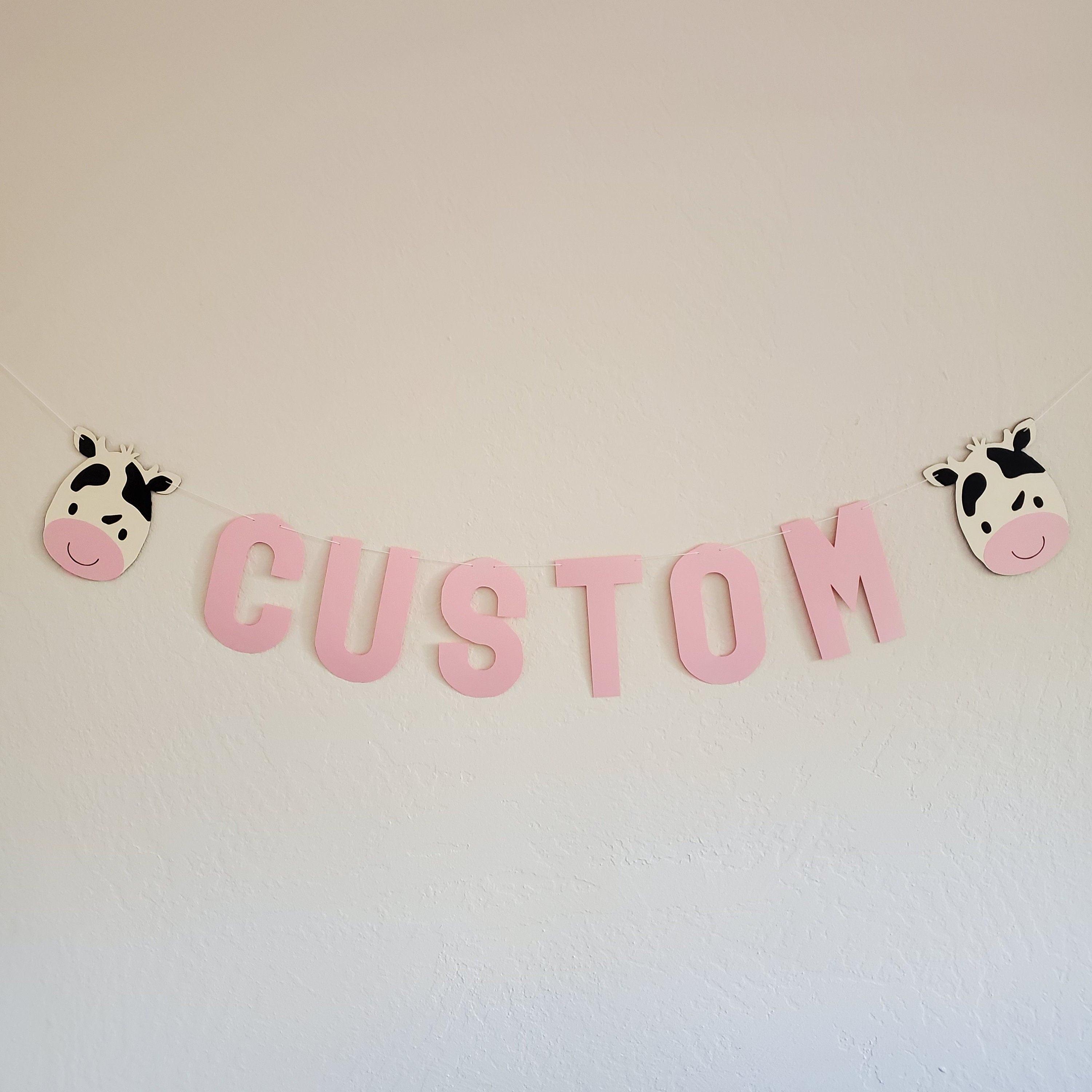 Cow Garland, Cow Banner, Cow Decor, Babies Room Cow, Cow Birthday Party Decorations, Farm Animal Decorations, Cow Themed Party