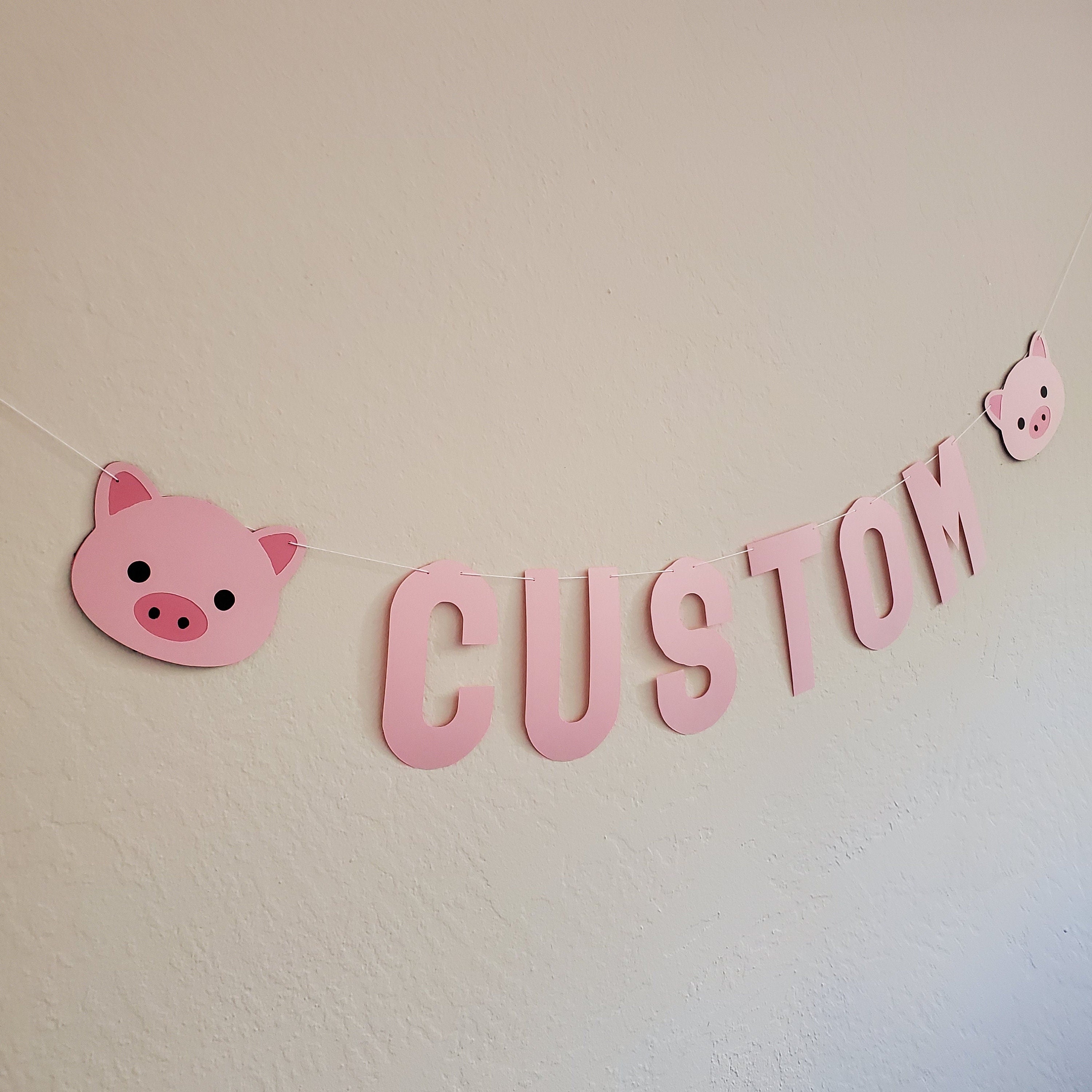 Custom Pig Banner, Custom Pig Birthday Banner, Custom Pig Decorations, Pig themed Decorations, Pig Birthday Ideas, Pig Birthday Party