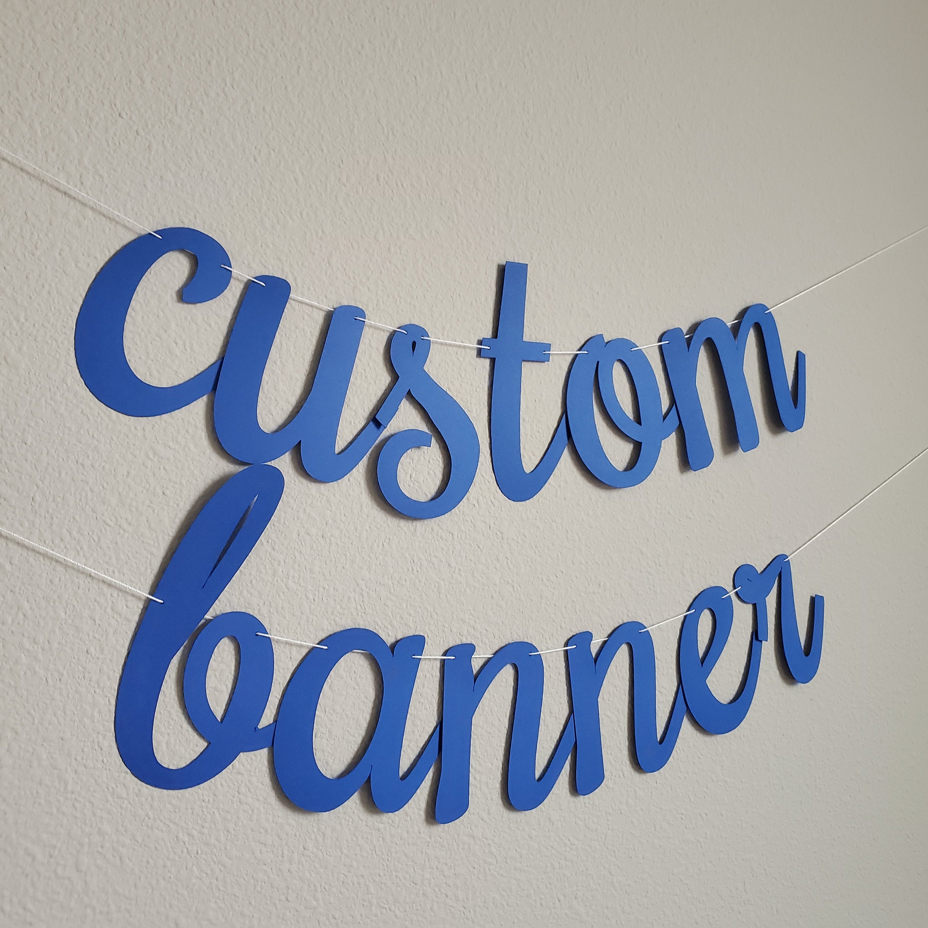 Custom Banner, Banner, Custom Royal Blue Banner, Custom Cursive Banner, Cursive Banner, Custom Hashtag, Cursive Birthday Banner