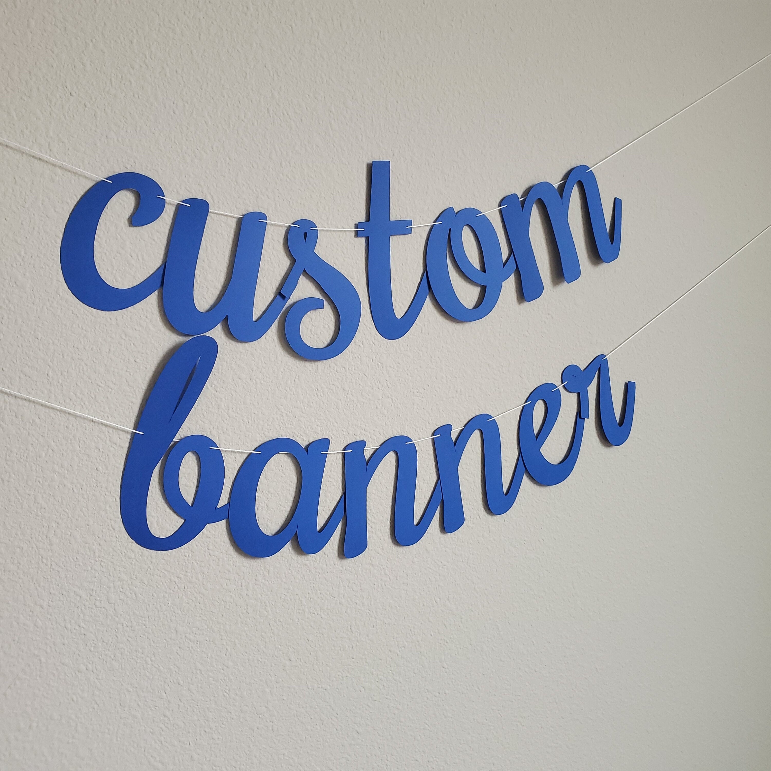 Custom Banner, Banner, Custom Royal Blue Banner, Custom Cursive Banner, Cursive Banner, Custom Hashtag, Cursive Birthday Banner