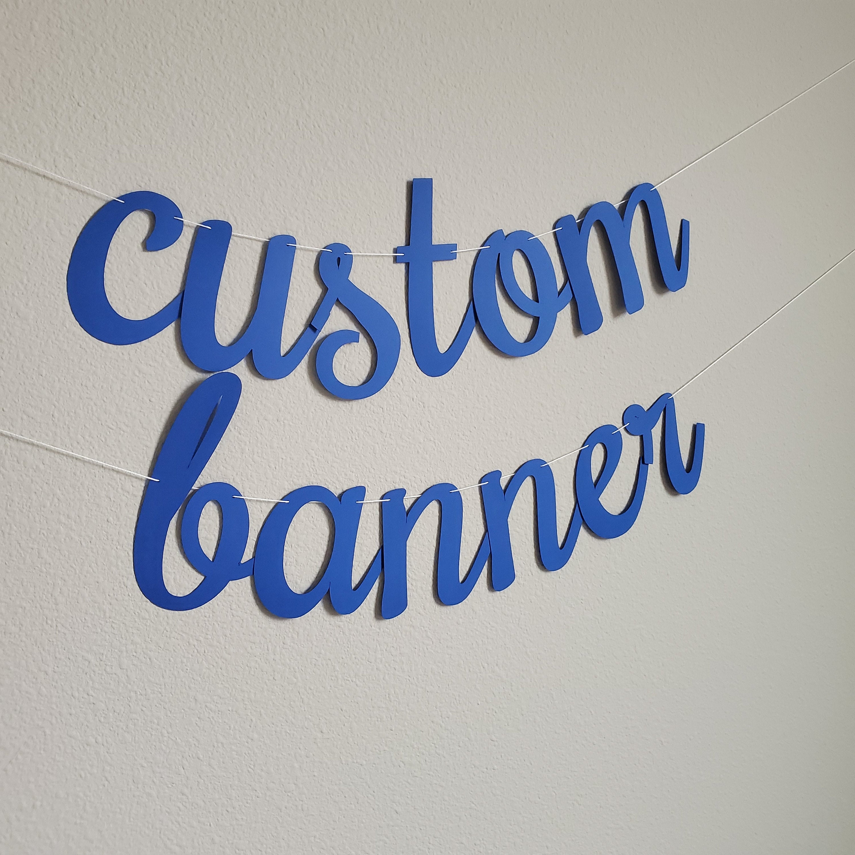 Custom Banner, Banner, Custom Royal Blue Banner, Custom Cursive Banner, Cursive Banner, Custom Hashtag, Cursive Birthday Banner