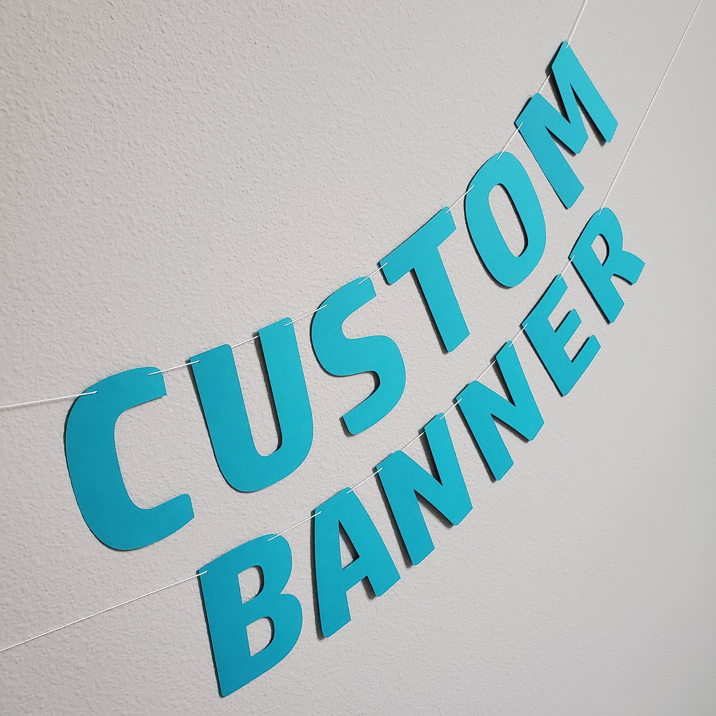Custom Banner, Custom Teal Banner, Customizable Banner, Custom Fun Font Banner, Custom Sign, Custom Birthday Banner