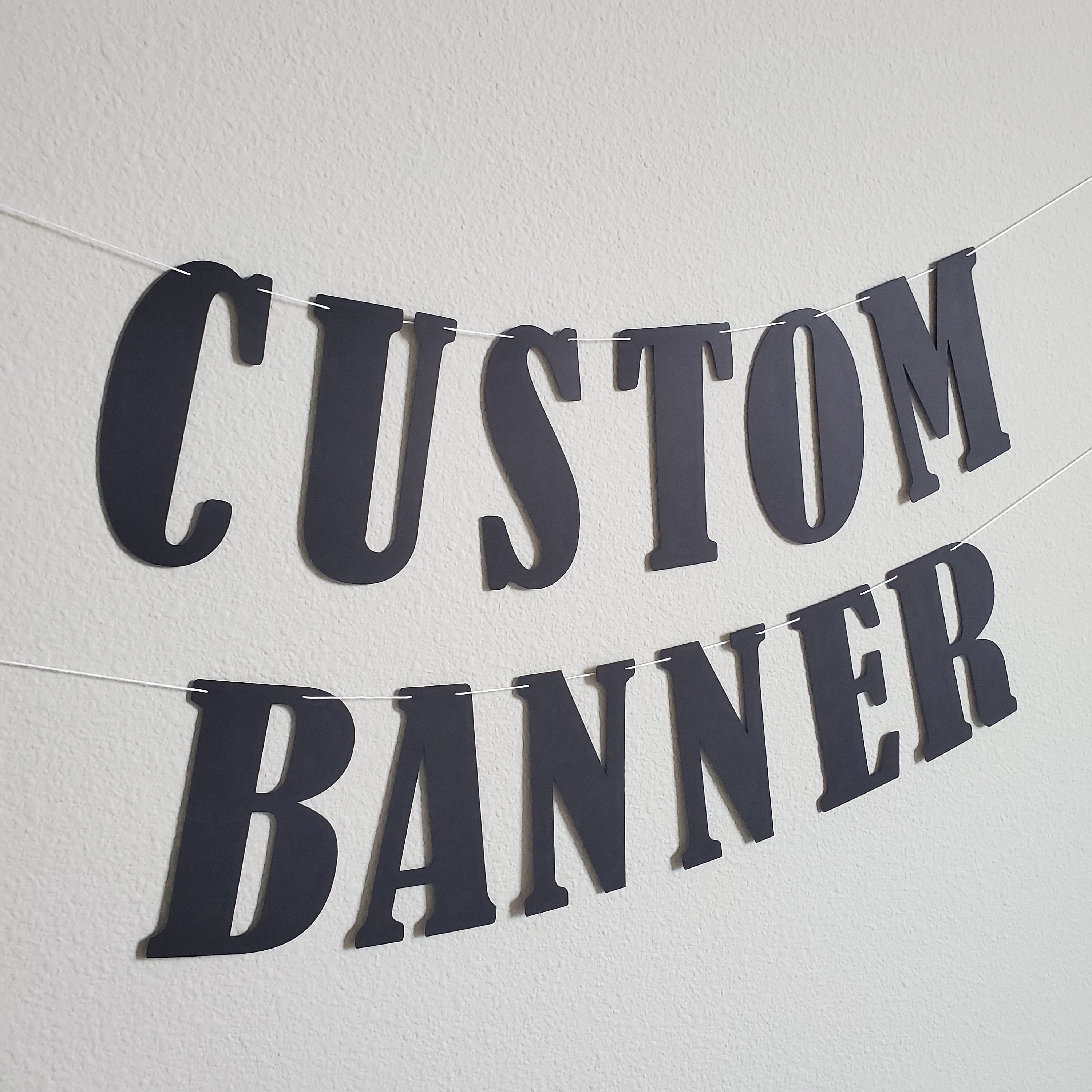 Custom Banner, Custom Black Banner, Customizable Banner, Custom Fun Font Banner, Custom Sign, Custom Birthday Banner