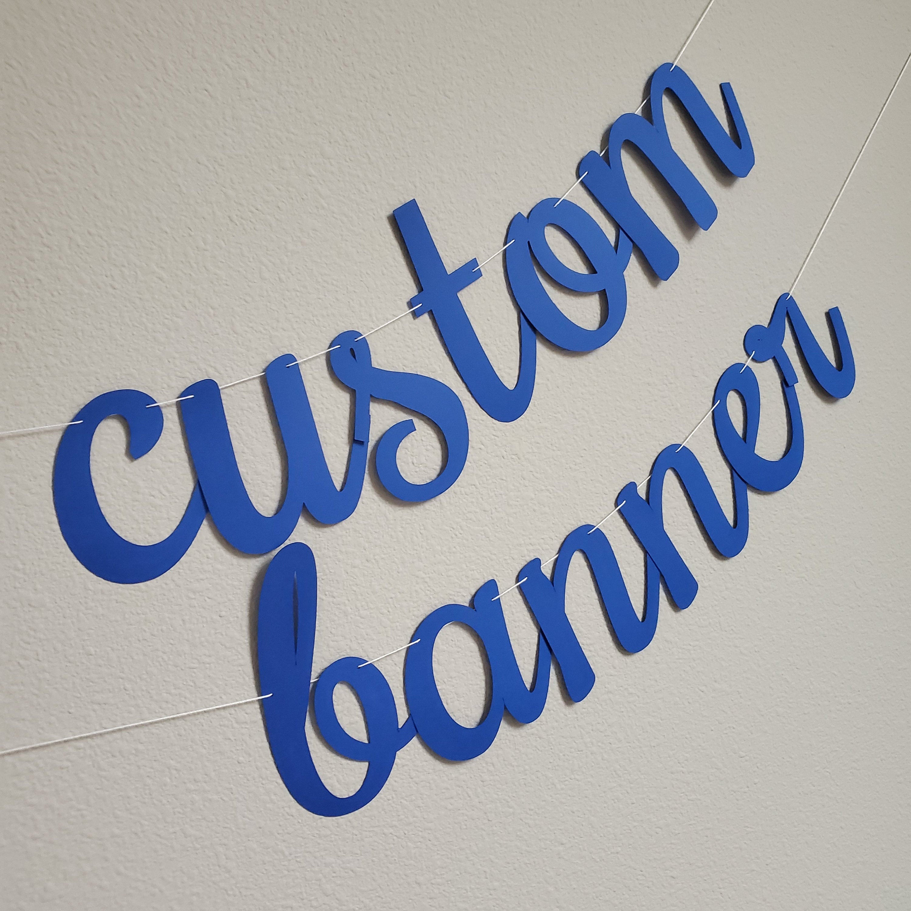 Custom Banner, Banner, Custom Royal Blue Banner, Custom Cursive Banner, Cursive Banner, Custom Hashtag, Cursive Birthday Banner
