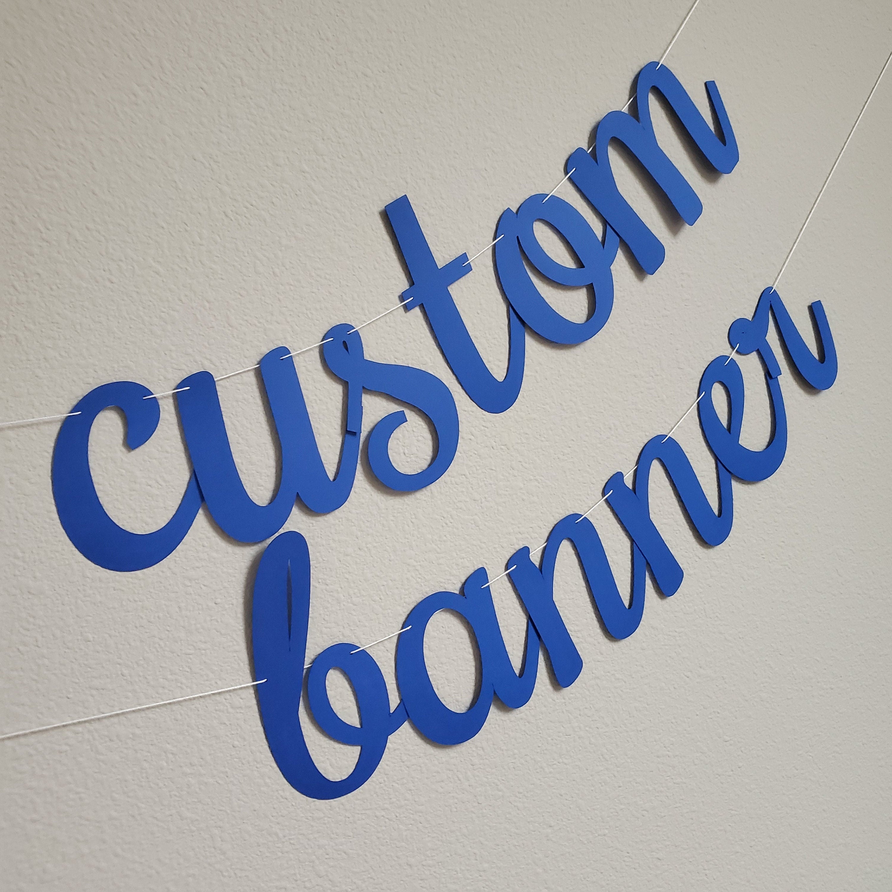 Custom Banner, Banner, Custom Royal Blue Banner, Custom Cursive Banner, Cursive Banner, Custom Hashtag, Cursive Birthday Banner