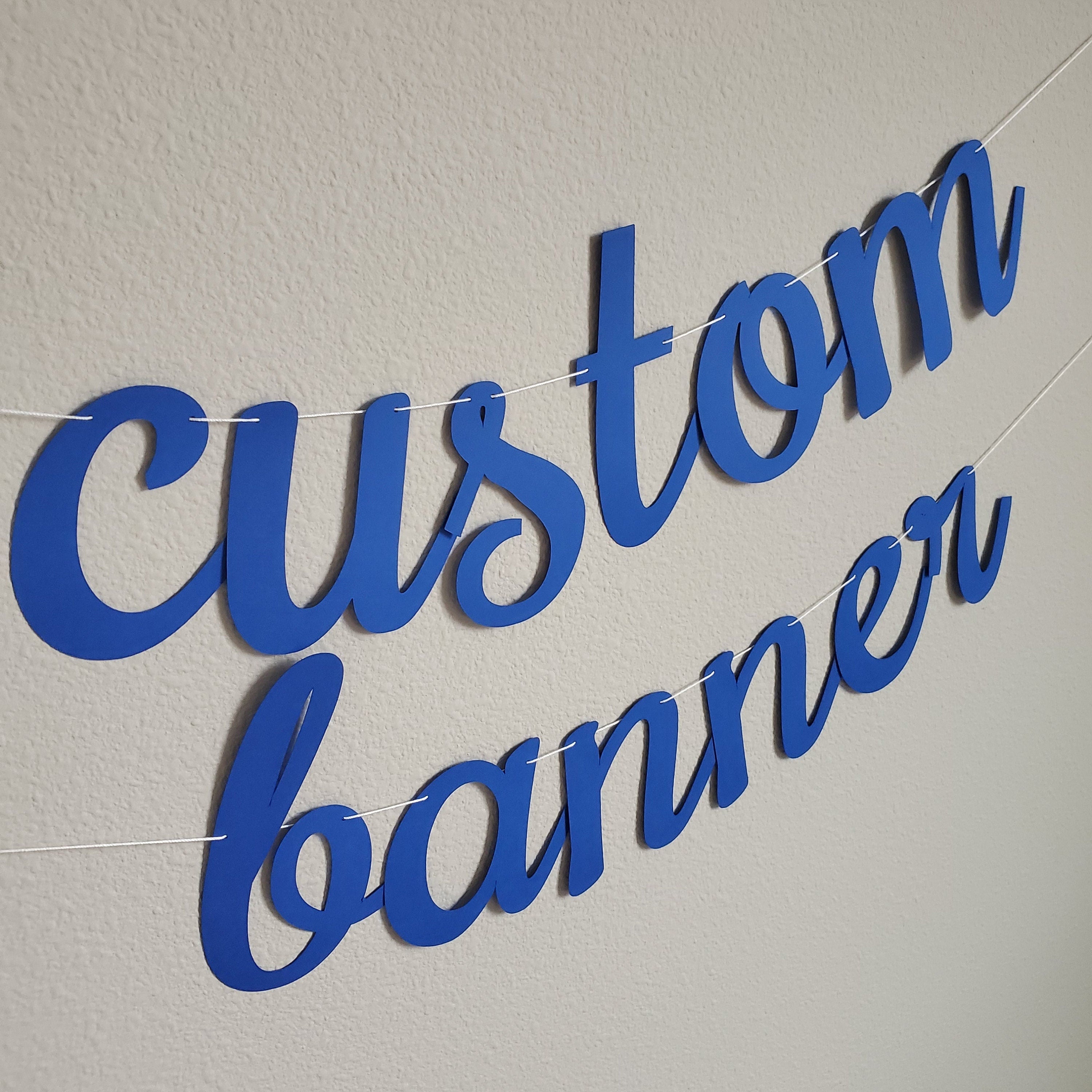 Custom Banner, Banner, Custom Royal Blue Banner, Custom Cursive Banner, Cursive Banner, Custom Hashtag, Cursive Birthday Banner
