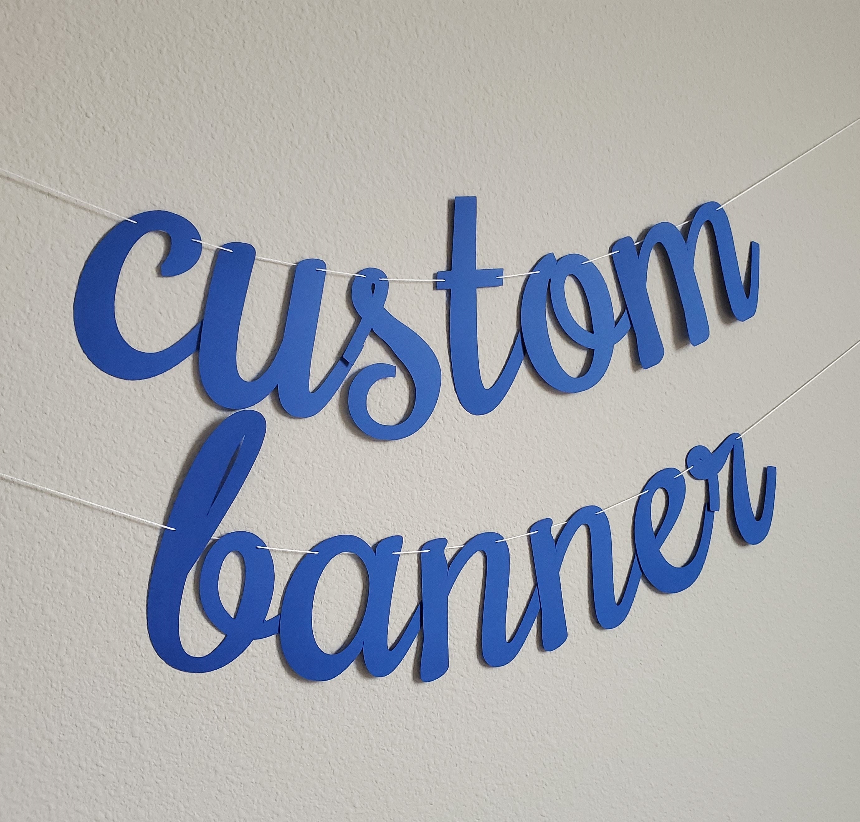 Custom Banner, Banner, Custom Royal Blue Banner, Custom Cursive Banner, Cursive Banner, Custom Hashtag, Cursive Birthday Banner