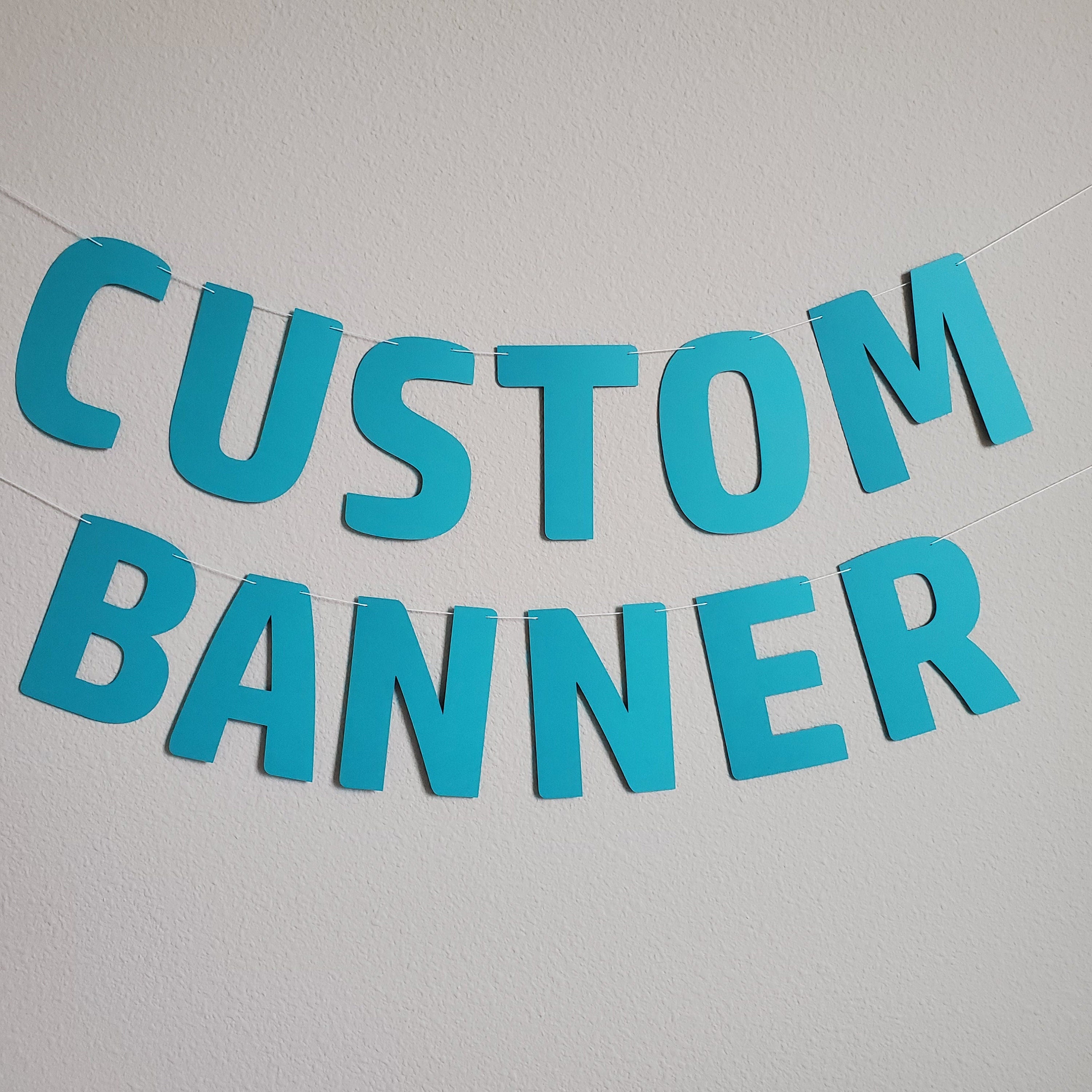Custom Banner, Custom Teal Banner, Customizable Banner, Custom Fun Font Banner, Custom Sign, Custom Birthday Banner