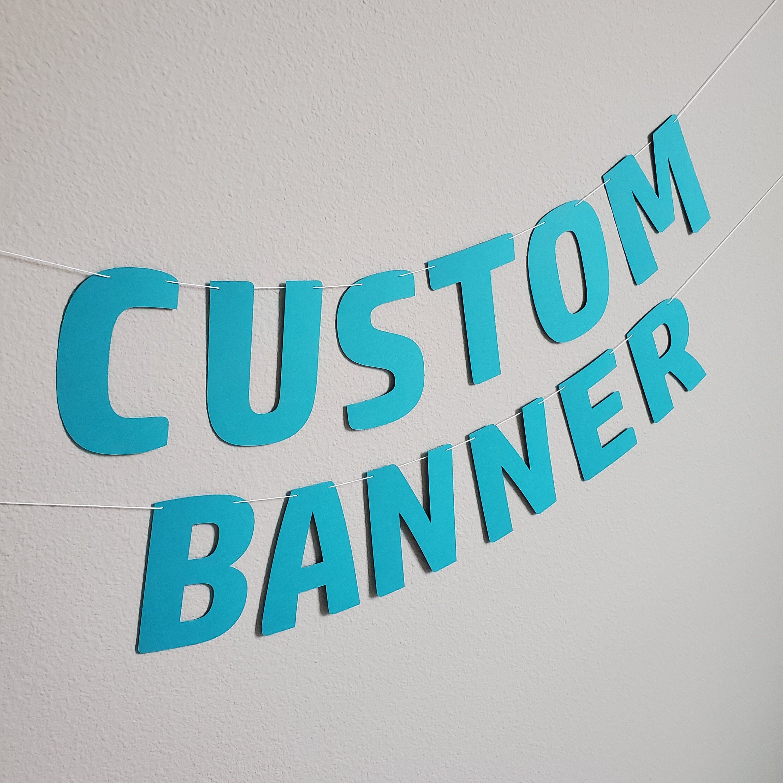 Custom Banner, Custom Teal Banner, Customizable Banner, Custom Fun Font Banner, Custom Sign, Custom Birthday Banner