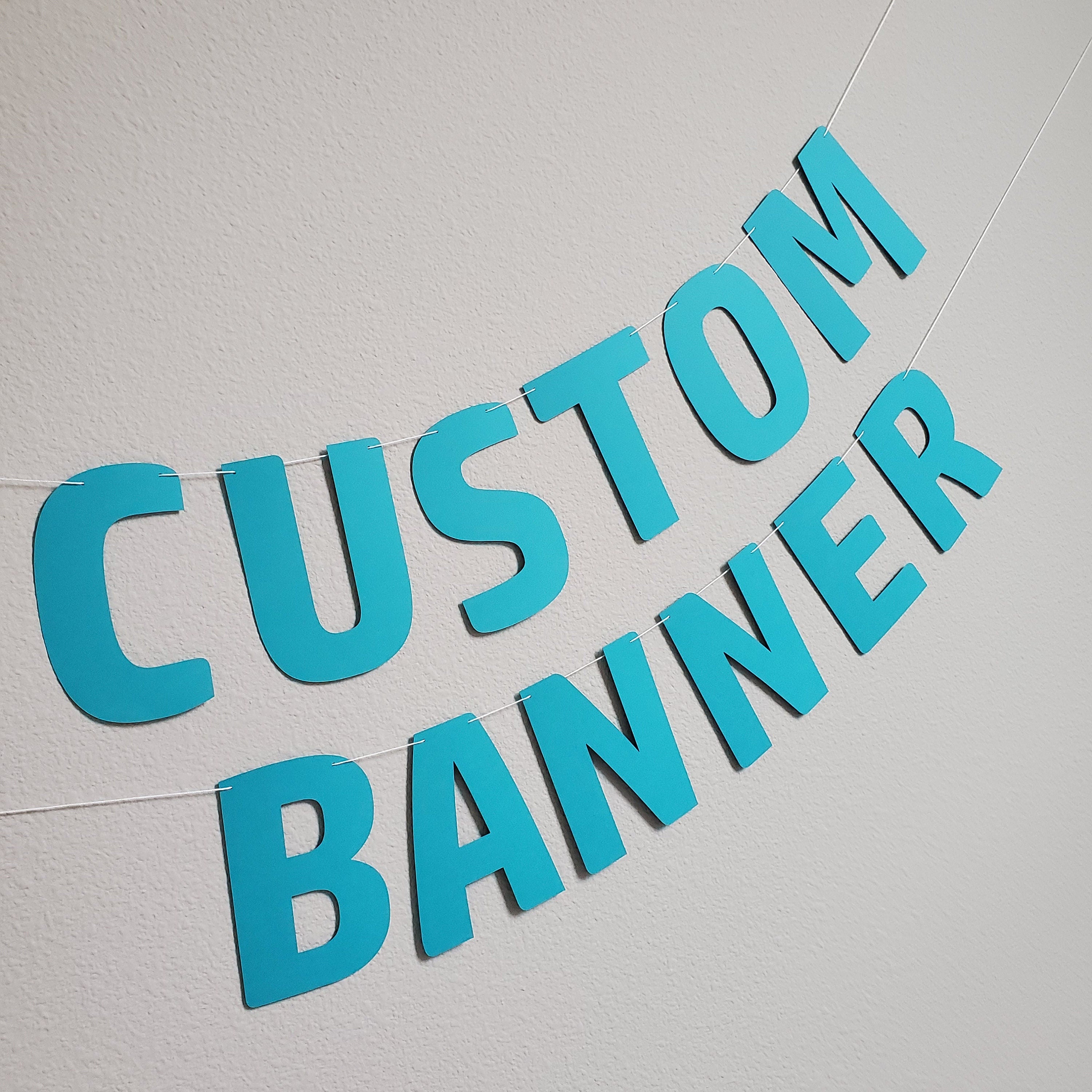 Custom Banner, Custom Teal Banner, Customizable Banner, Custom Fun Font Banner, Custom Sign, Custom Birthday Banner