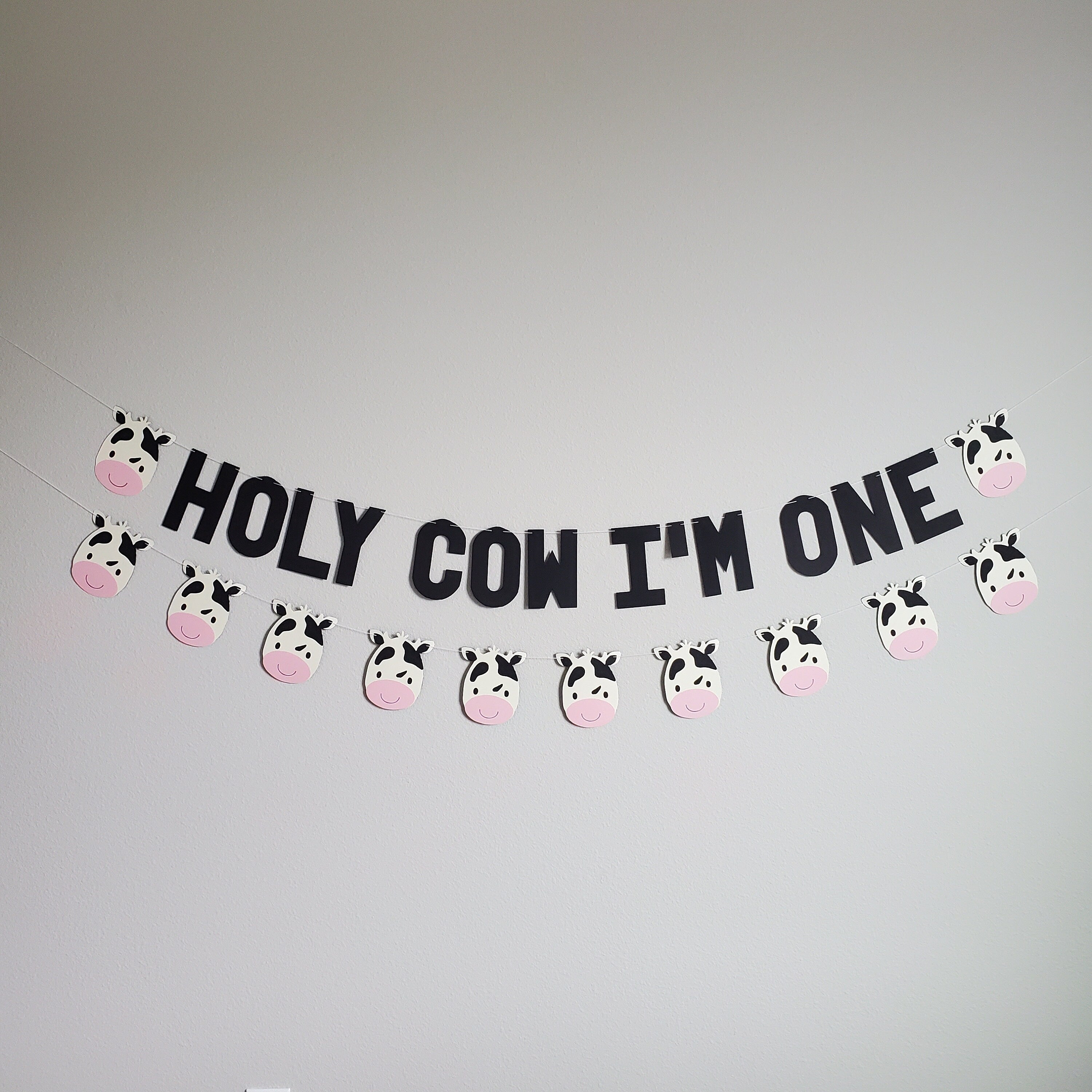 Holy Cow I&#39;m One, Cow Garland, Cow Banner, Cow Decor, Babies Room Cow, Cow Birthday Party Decorations, Cow Themed Party