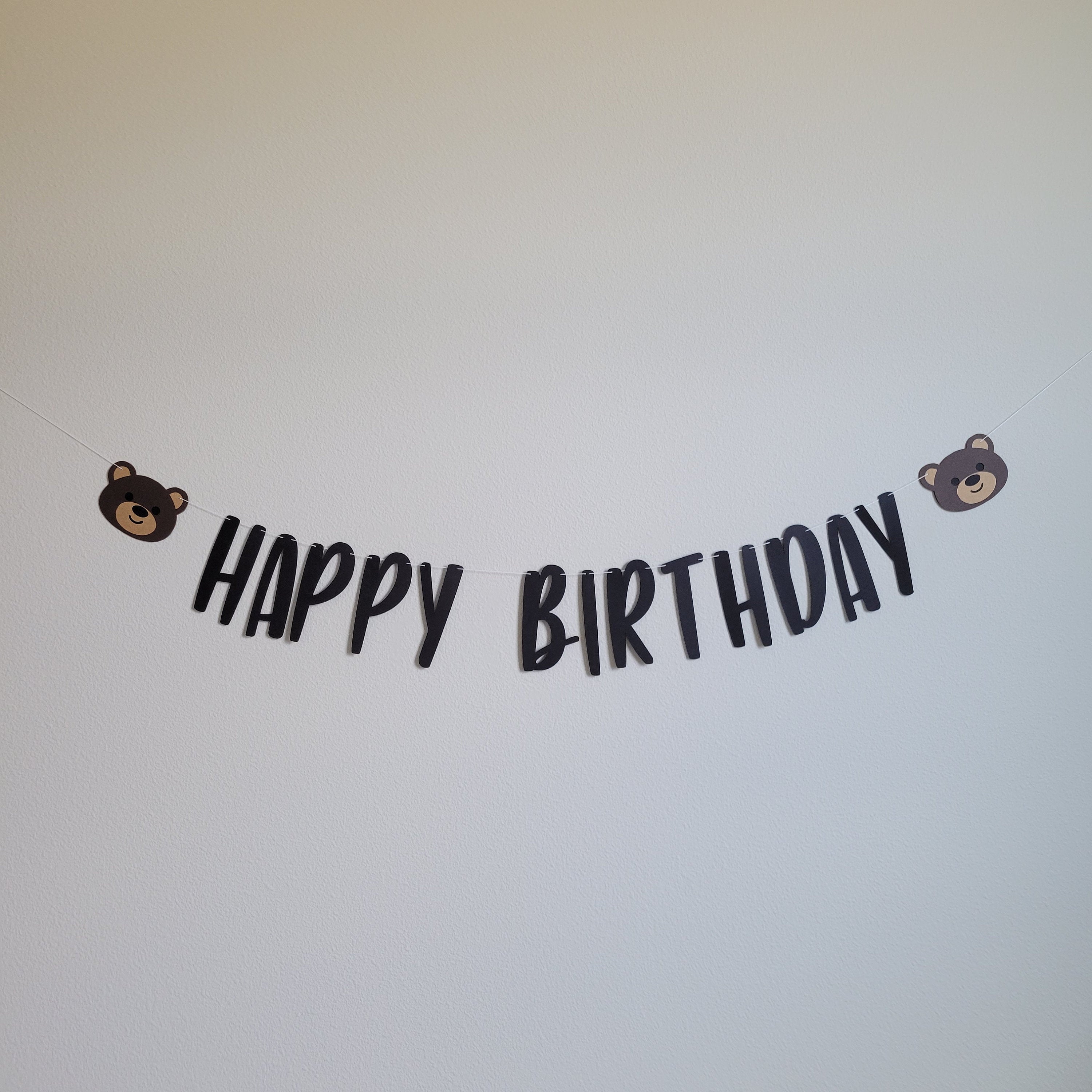Bear Happy Birthday Banner, Bear Birthday Decorations, Bear Birthday Banner, Bear Party Decorations, Bear Garland