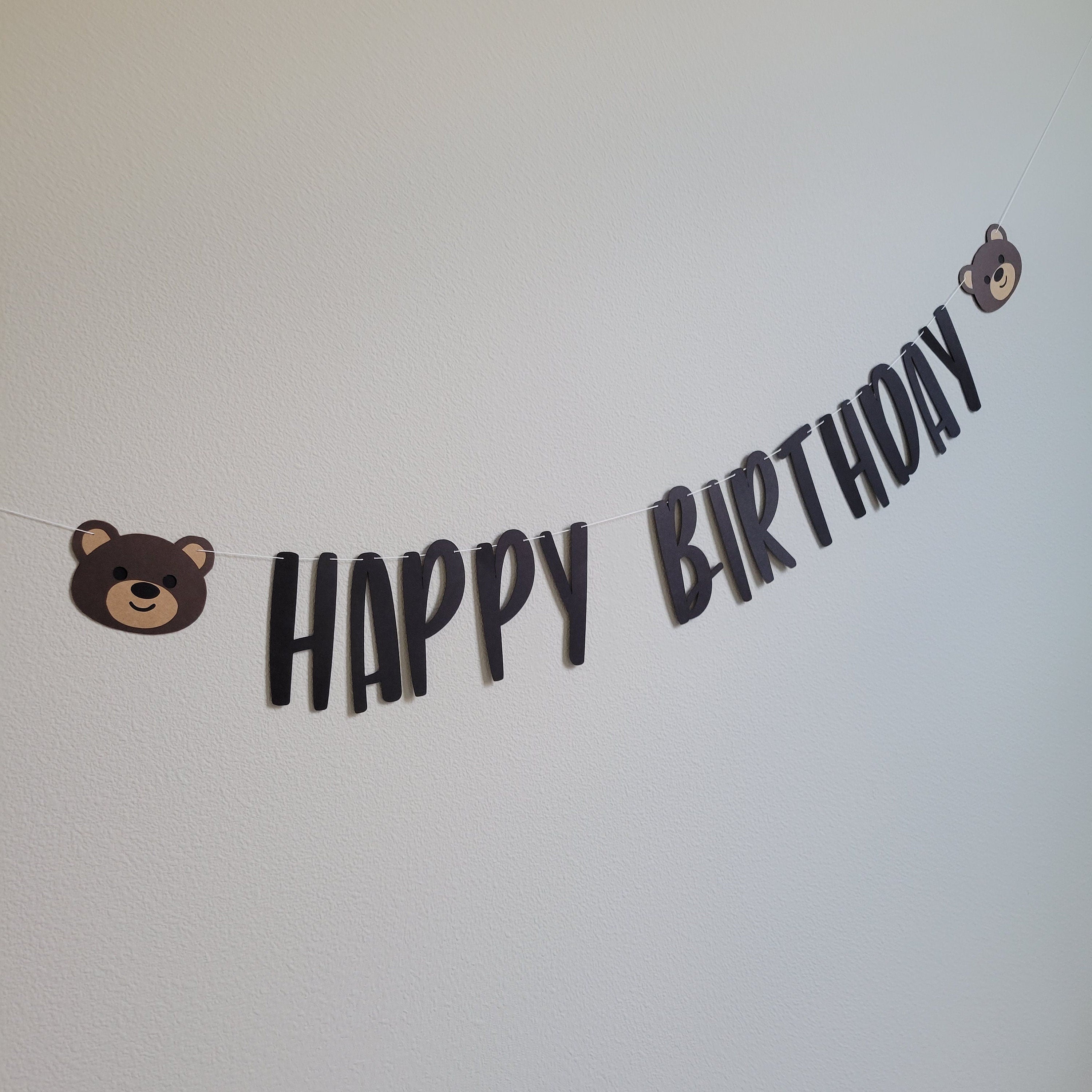 Bear Happy Birthday Banner, Bear Birthday Decorations, Bear Birthday Banner, Bear Party Decorations, Bear Garland