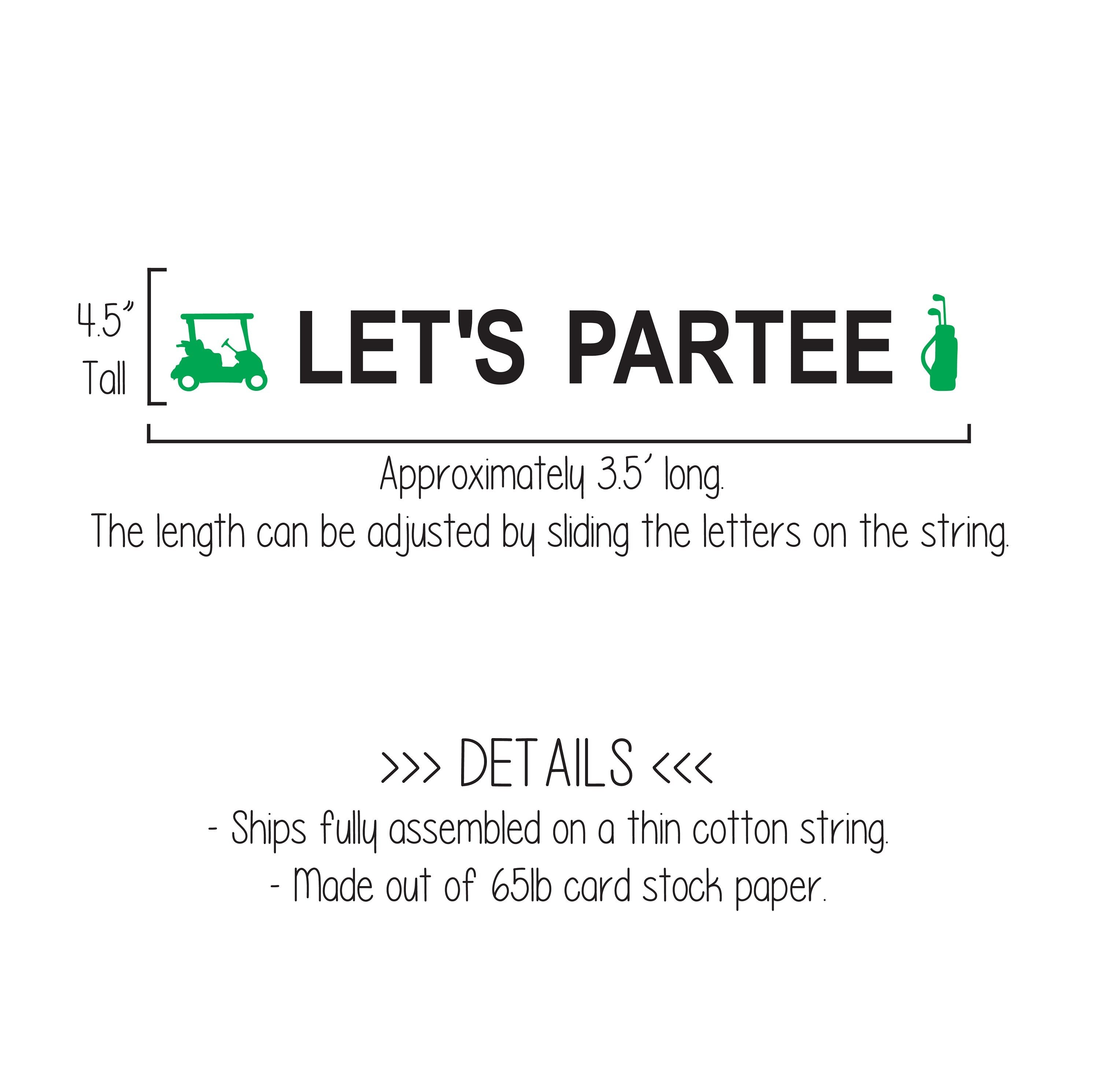 Let&#39;s ParTee, Let&#39;s Par Tee Banner, Golf Decorations, Golf Birthday Decorations, Golf Party, Golf Birthday Party