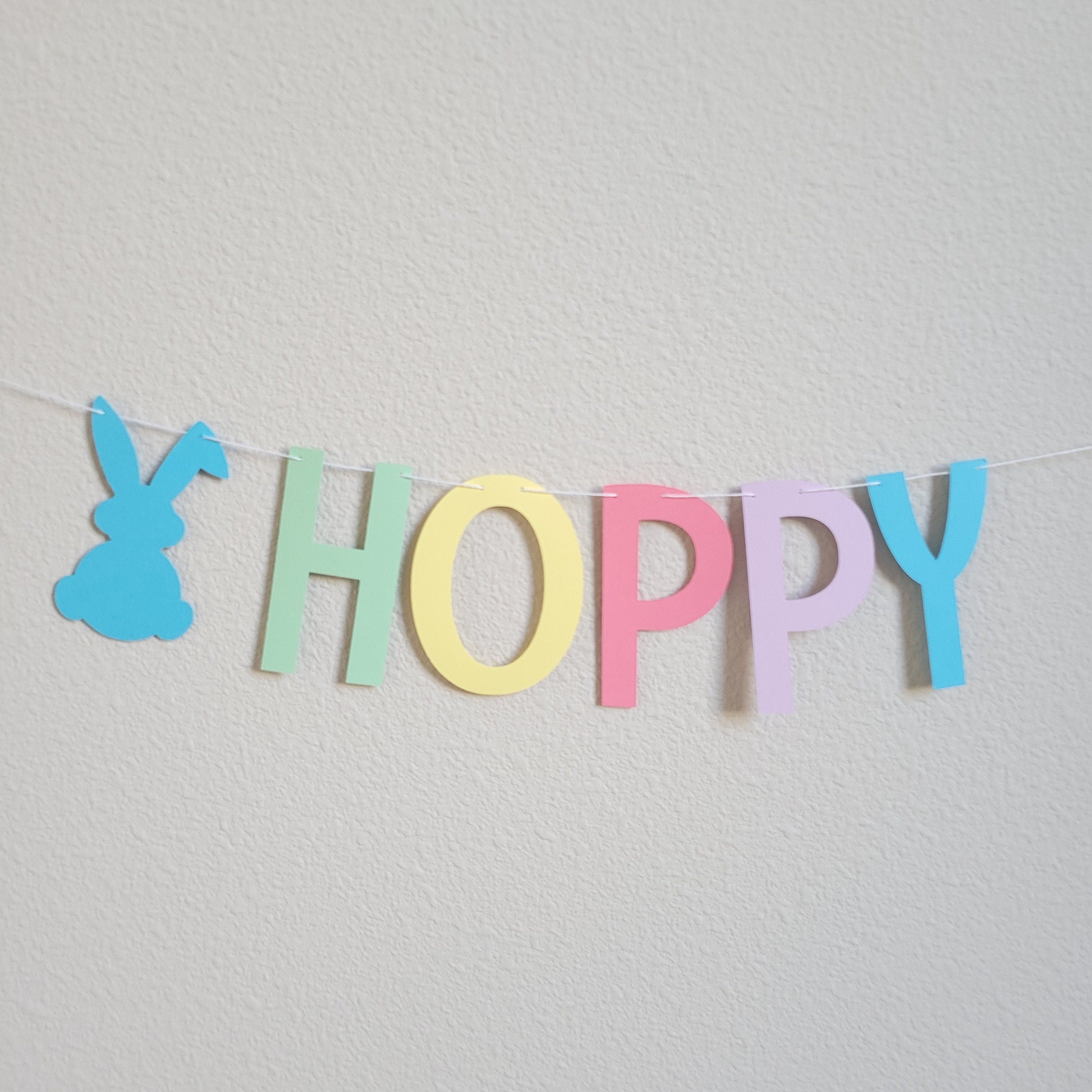 Hoppy Easter Banner, Easter Banner, Easter Decorations, Custom Easter Banner, Easter Bunny Garland, Bunny Banner