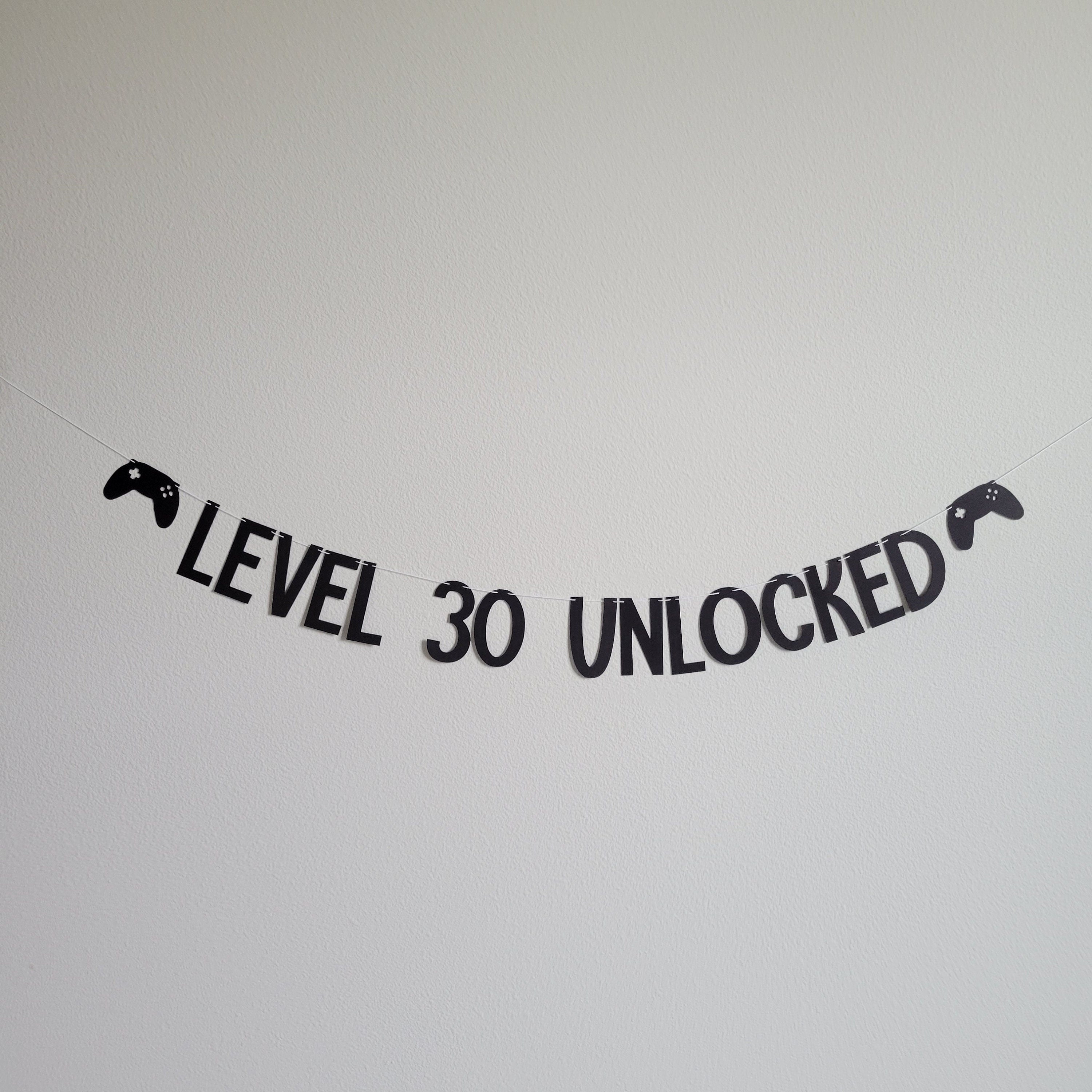 Custom Gaming Banner, Gamer Birthday, Gaming Birthday Banner, 30th Birthday, Video Game Party, Level 20 Unlocked, Controller Banner