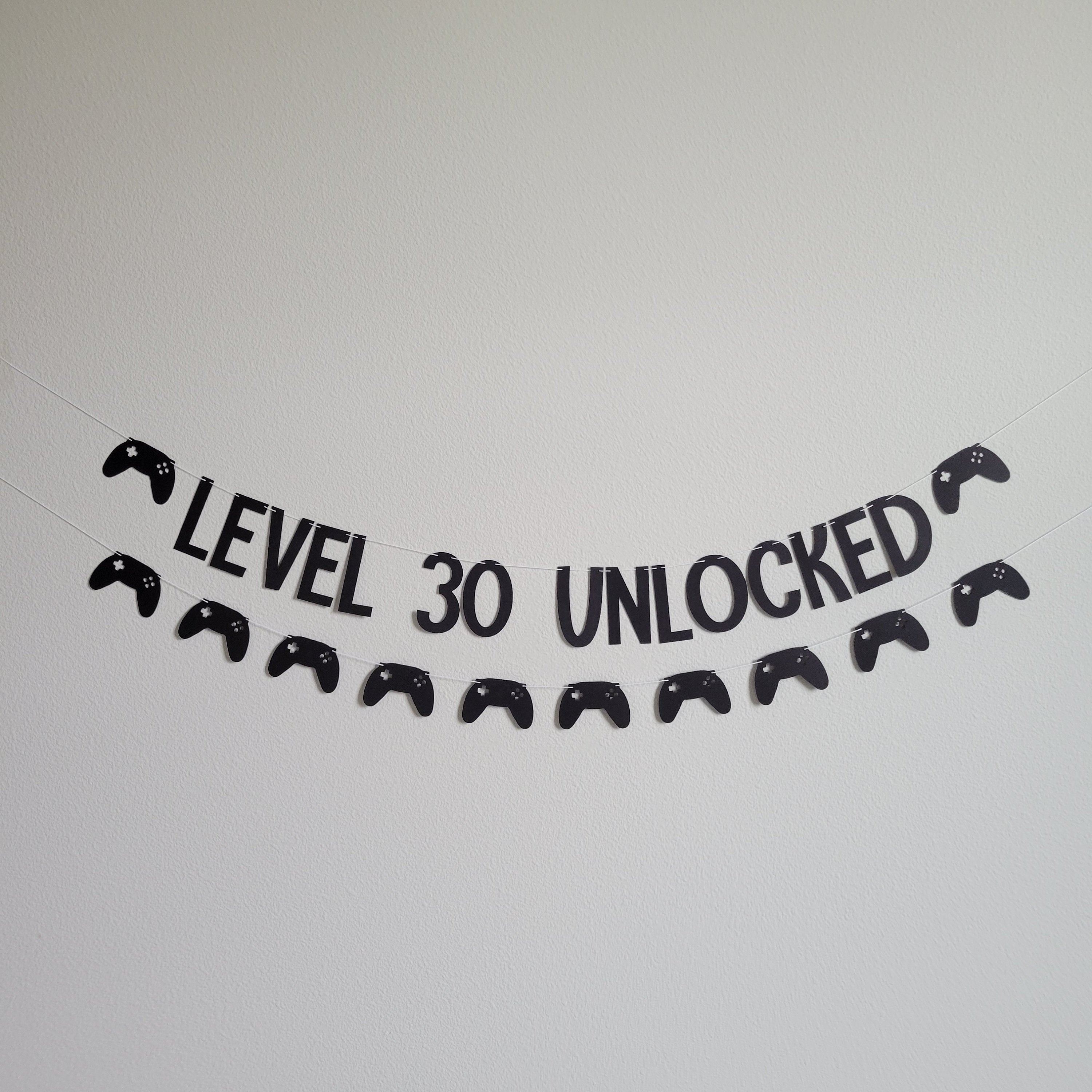 Custom Gaming Banner, Gamer Birthday, Gaming Birthday Banner, 30th Birthday, Video Game Party, Level 20 Unlocked, Controller Banner