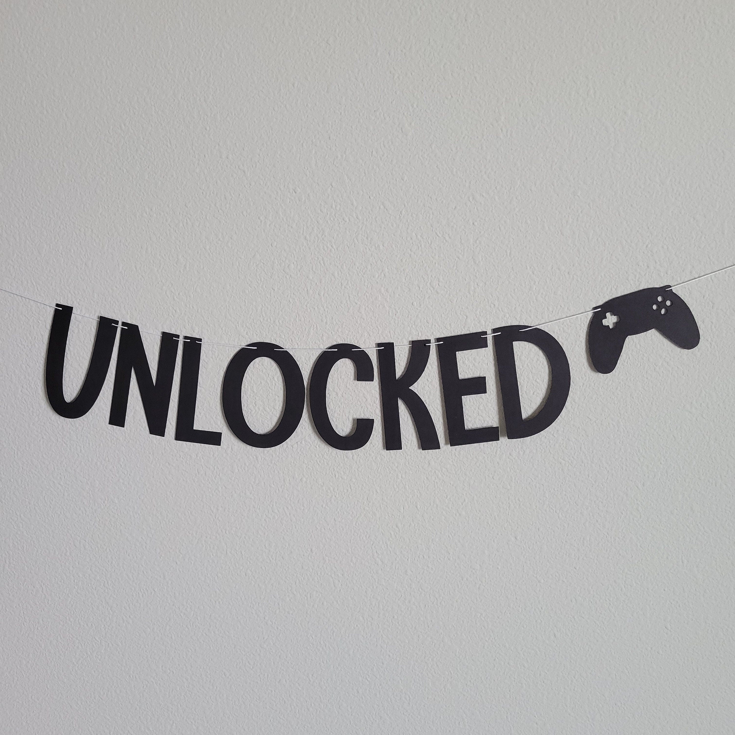 Level 6 Unlocked, Gamer Birthday, Gaming Birthday Banner, 6th Birthday, Video Game Party, Custom Gamer Banner, Six