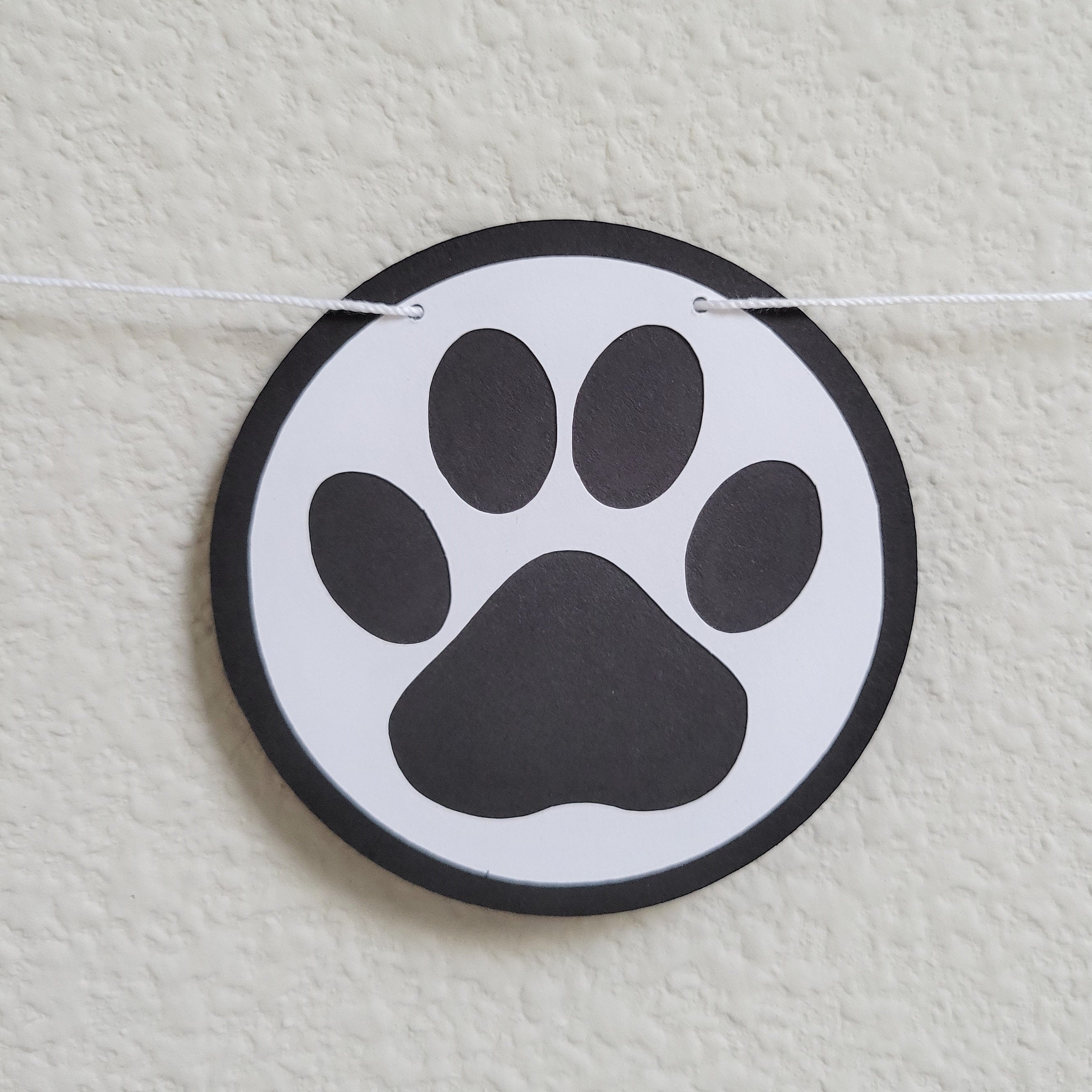 Paw Print Banner, Paw Print Garland, Dog Birthday Party, Cat Birthday Party, Custom Paw Print Banner, Paw Decorations