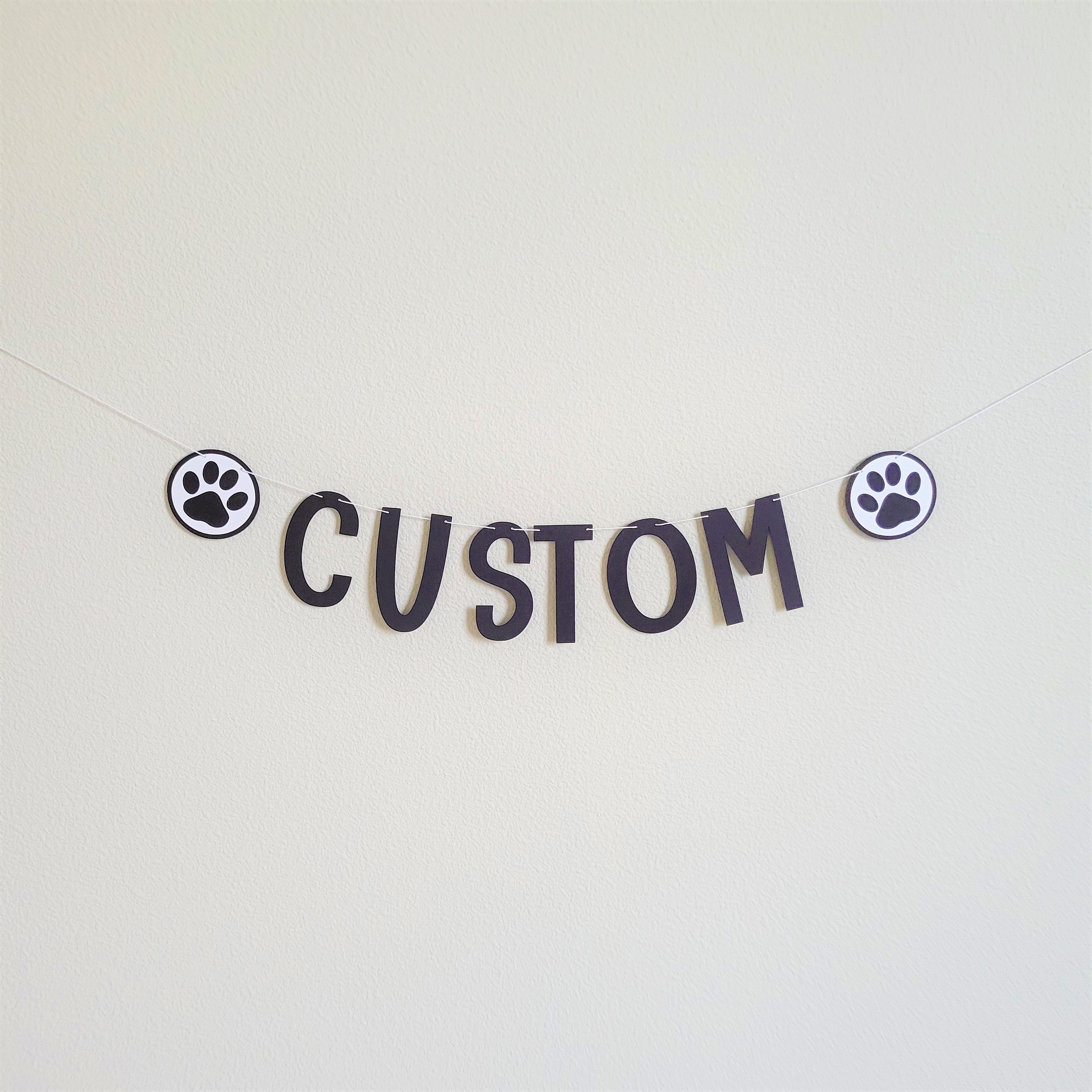Paw Print Banner, Paw Print Garland, Dog Birthday Party, Cat Birthday Party, Custom Paw Print Banner, Paw Decorations
