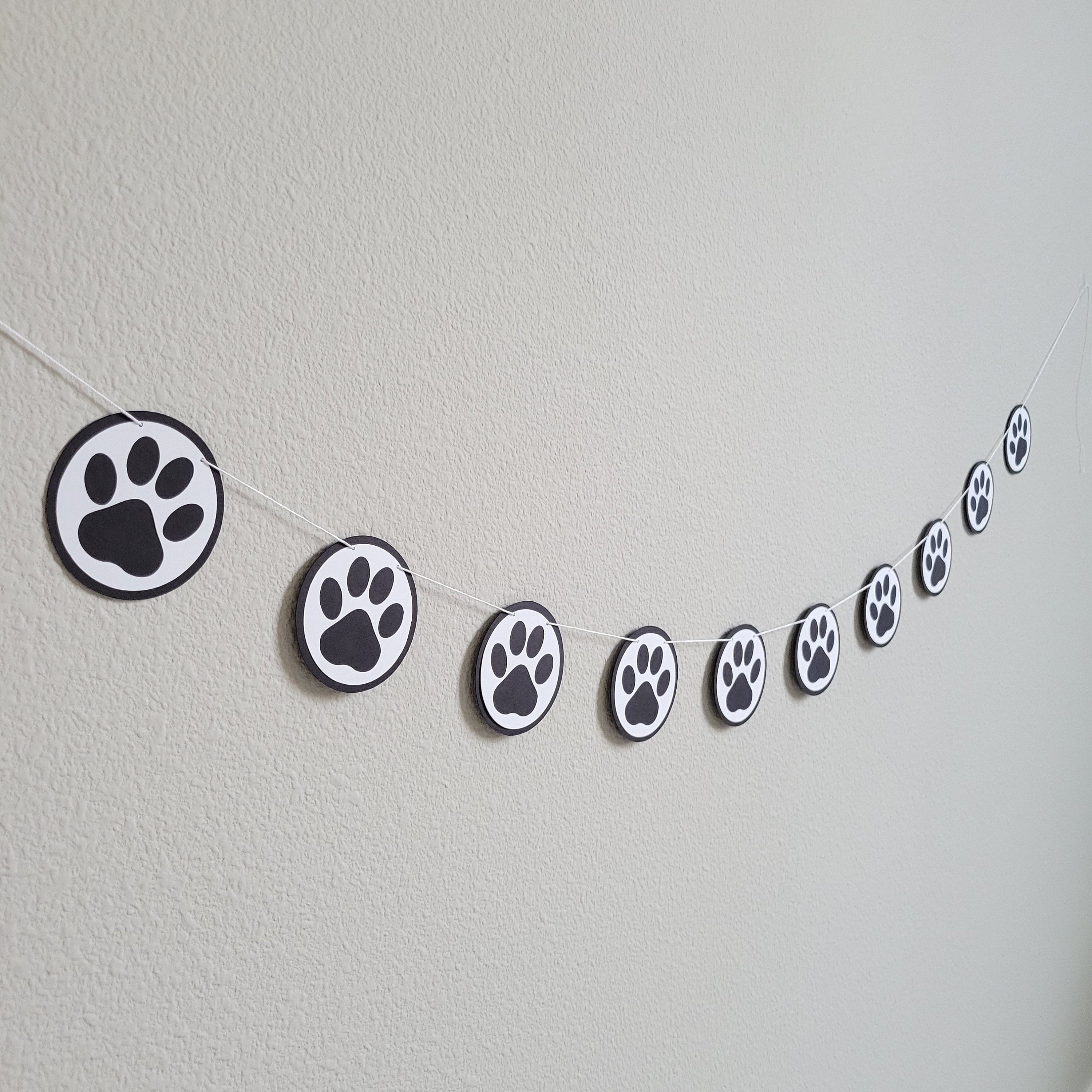 Paw Print Banner, Paw Print Garland, Dog Birthday Party, Cat Birthday Party, Custom Paw Print Banner, Paw Decorations