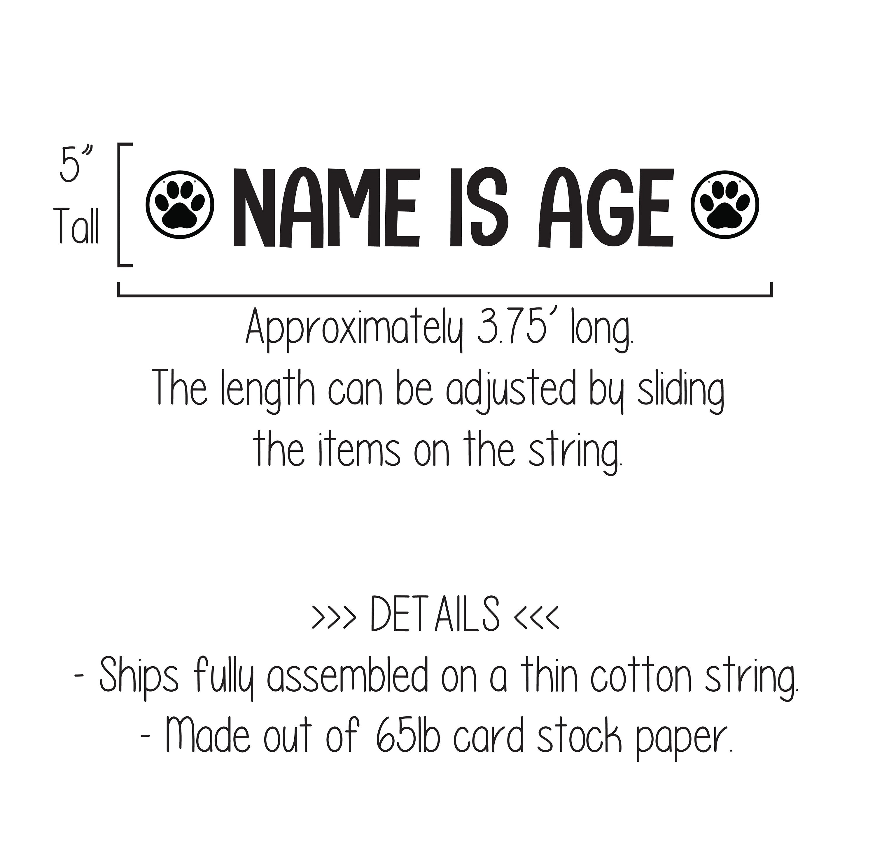 Paw Print Banner, Paw Print Garland, Dog Birthday Party, Cat Birthday Party, Custom Paw Print Banner, Paw Decorations