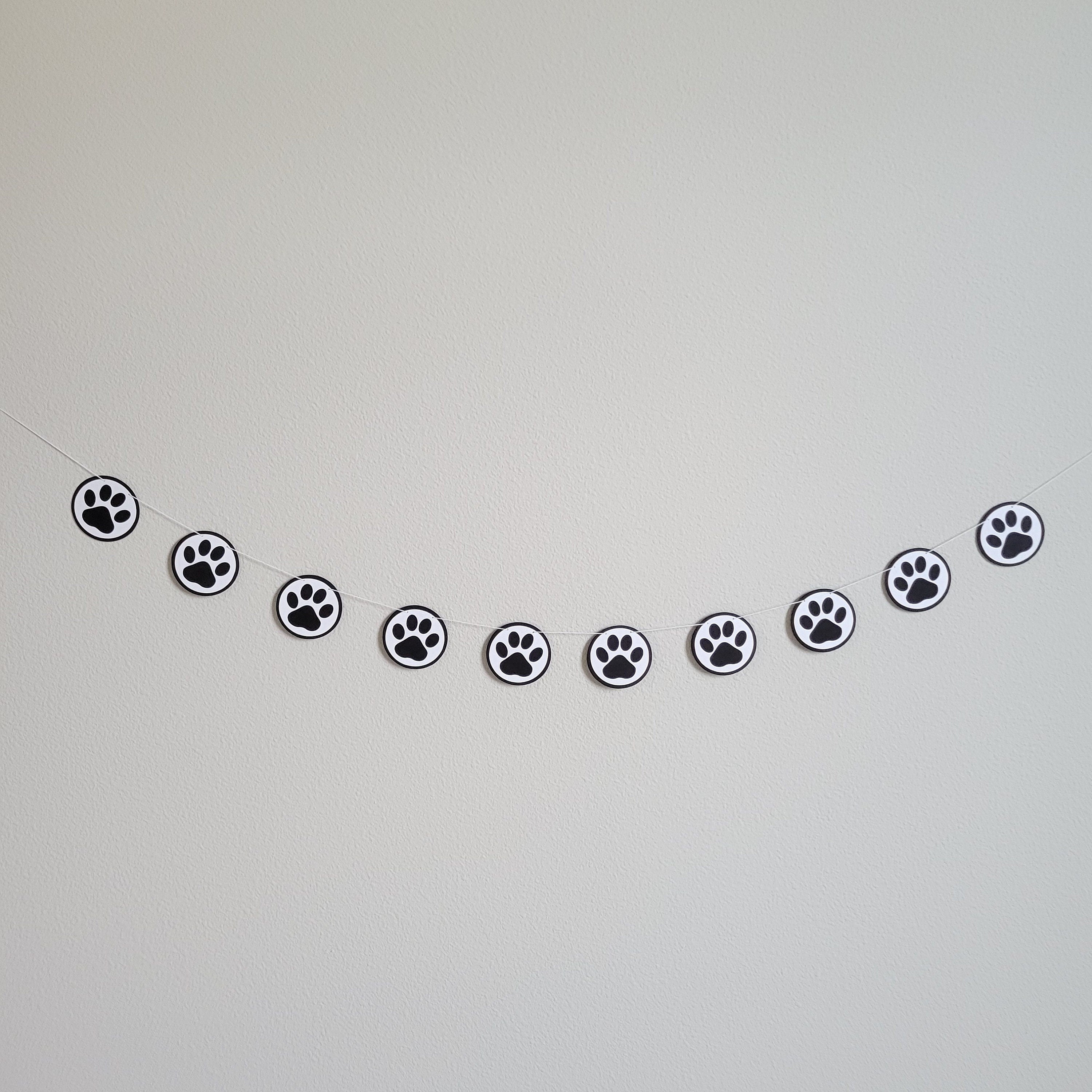 Paw Print Banner, Paw Print Garland, Dog Birthday Party, Cat Birthday Party, Custom Paw Print Banner, Paw Decorations