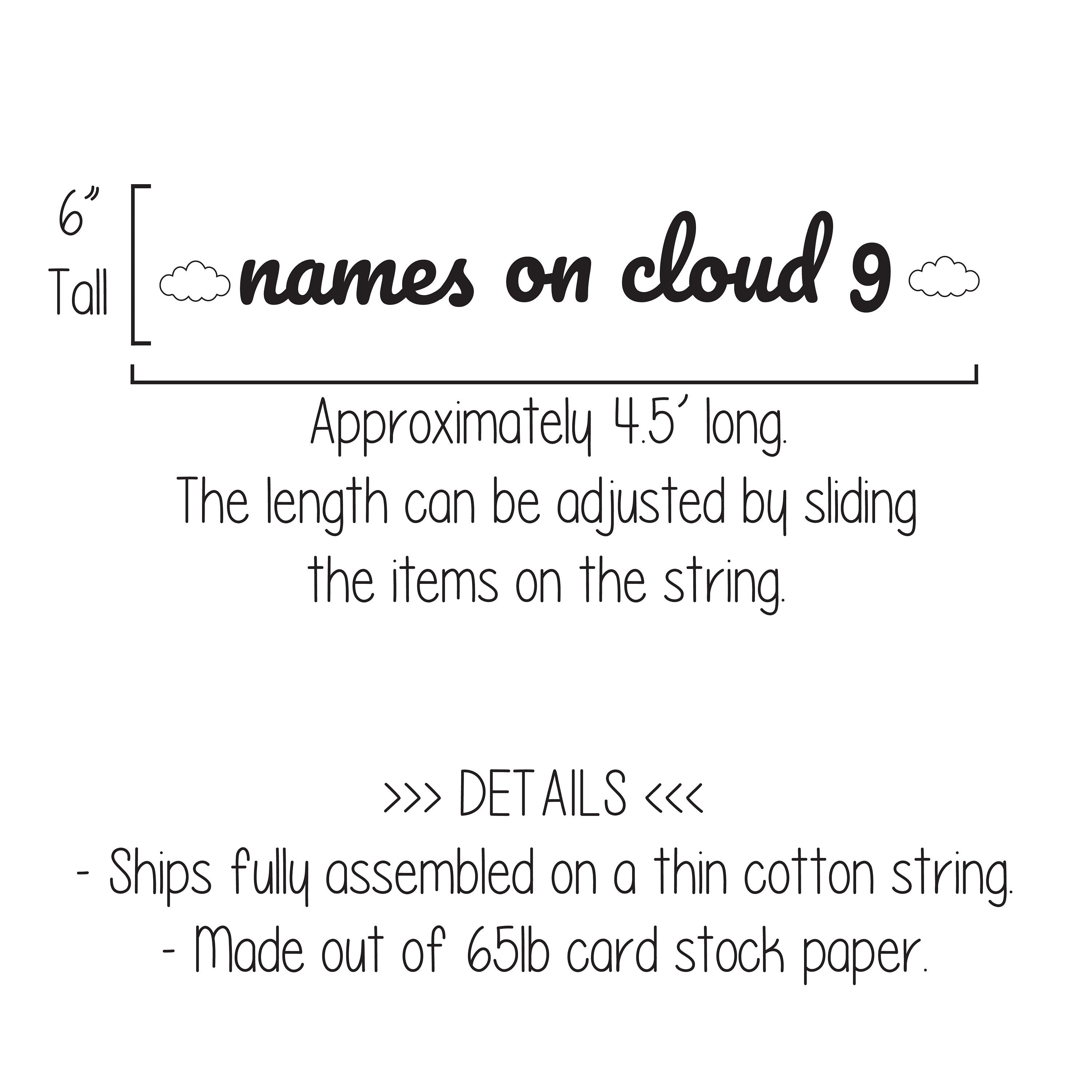Names On Cloud 9, I&#39;m On Cloud 9, I&#39;m On Cloud 9 Banner, Custom Cloud 9 Banner, Personalized I&#39;m On Cloud 9 Banner