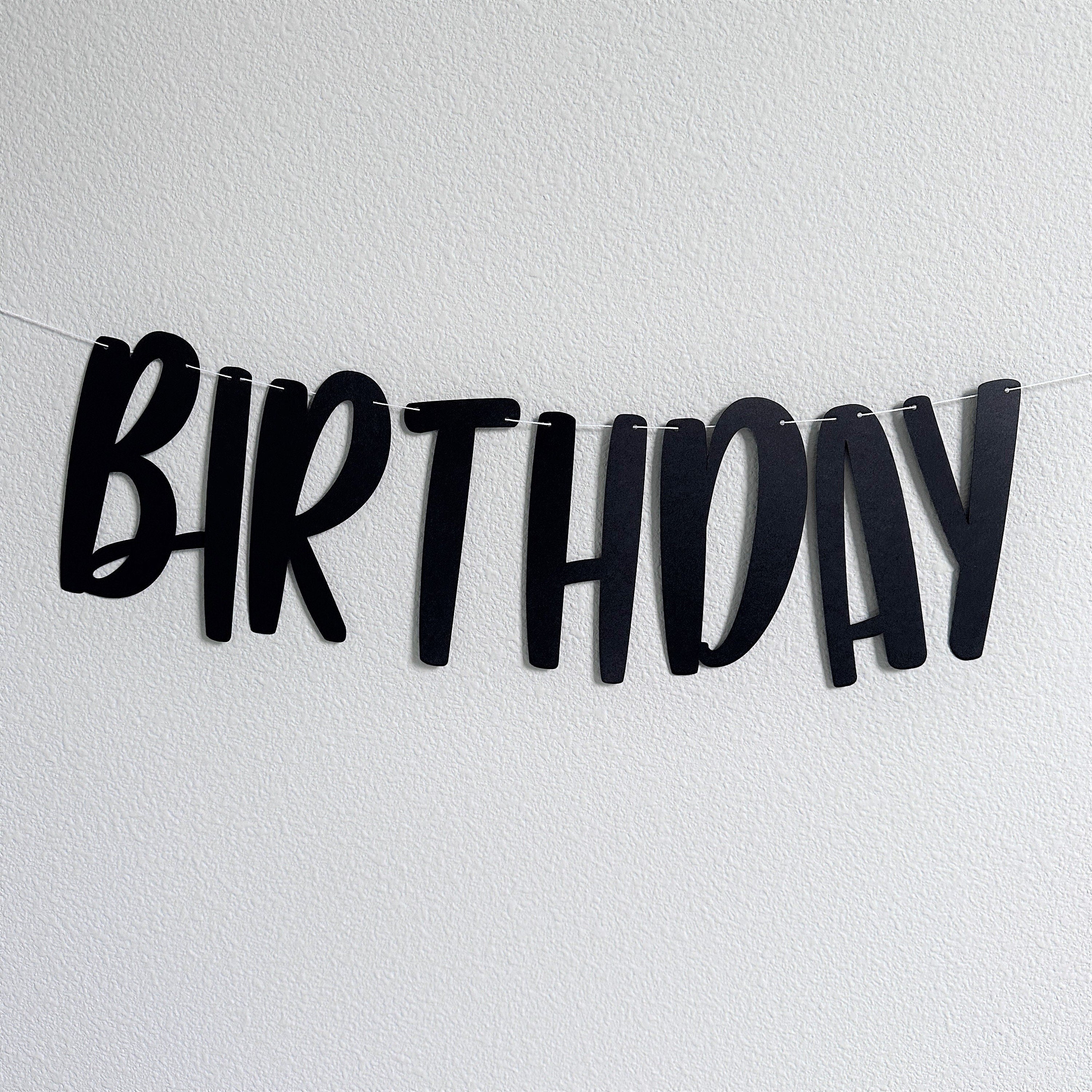 Birthday Yes Happy No, Birthday Yes Happy No Banner, Customizable Birthday Banner, Black Birthday Banner