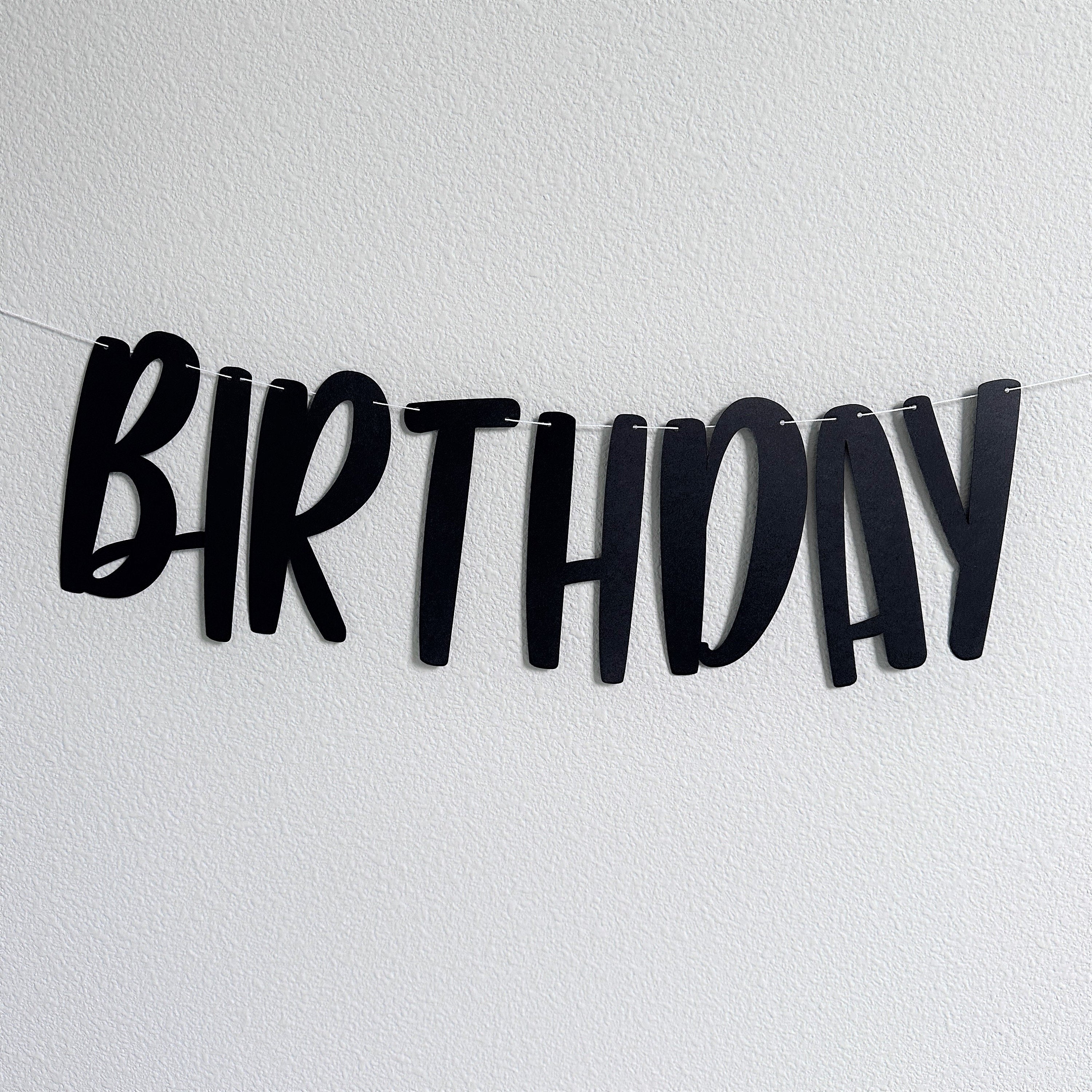 Birthday Yes Happy No, Birthday Yes Happy No Banner, Customizable Birthday Banner, Black Birthday Banner