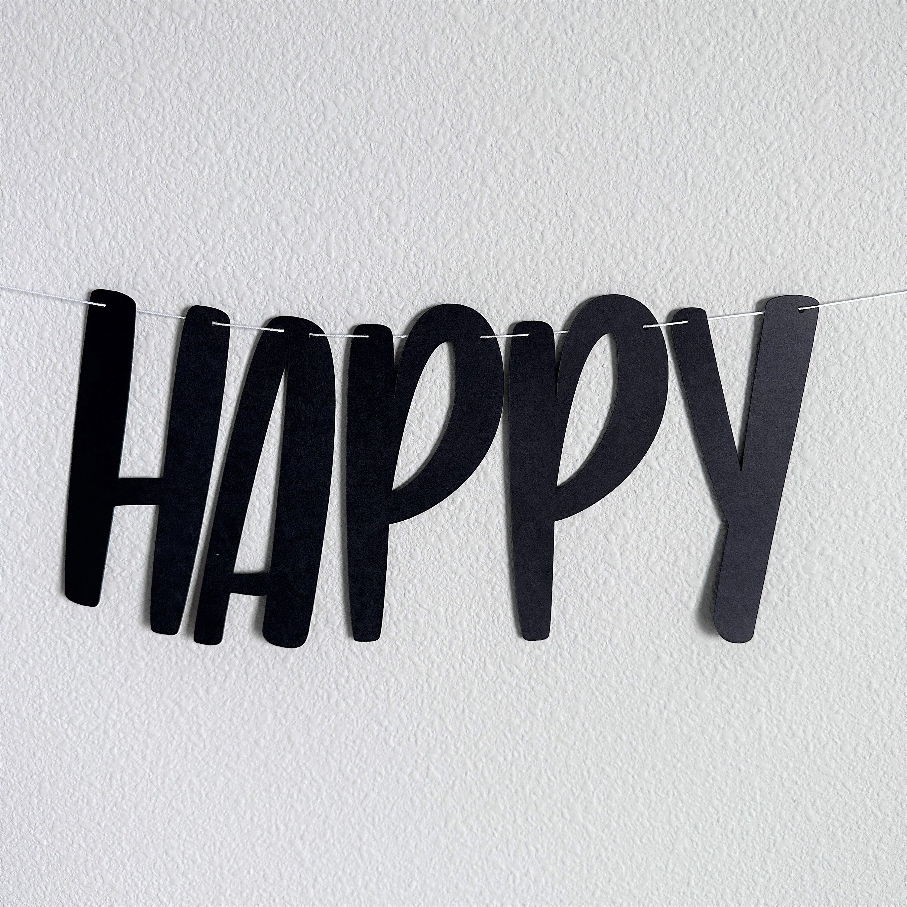 Birthday Yes Happy No, Birthday Yes Happy No Banner, Customizable Birthday Banner, Black Birthday Banner