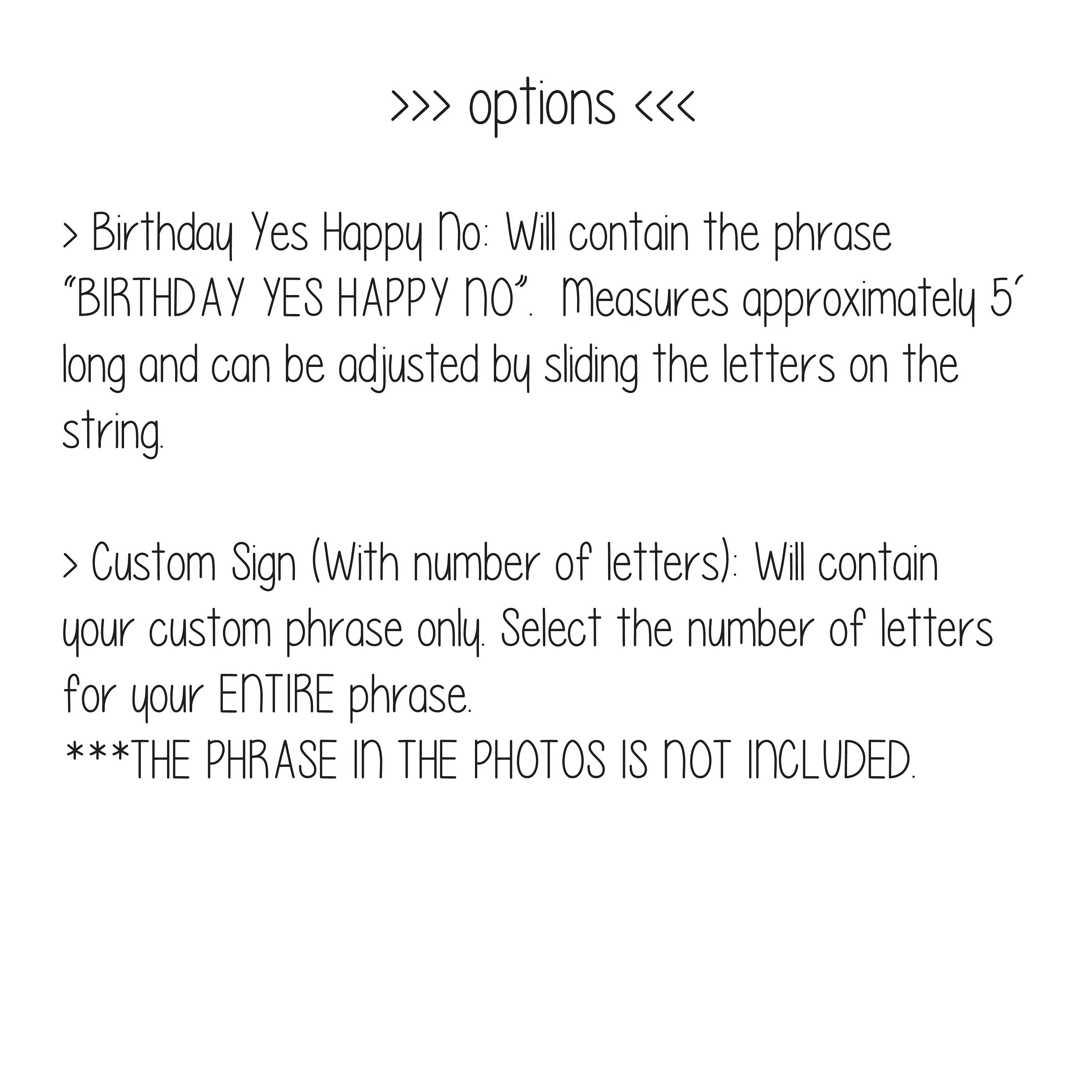 Birthday Yes Happy No, Birthday Yes Happy No Banner, Customizable Birthday Banner, Black Birthday Banner