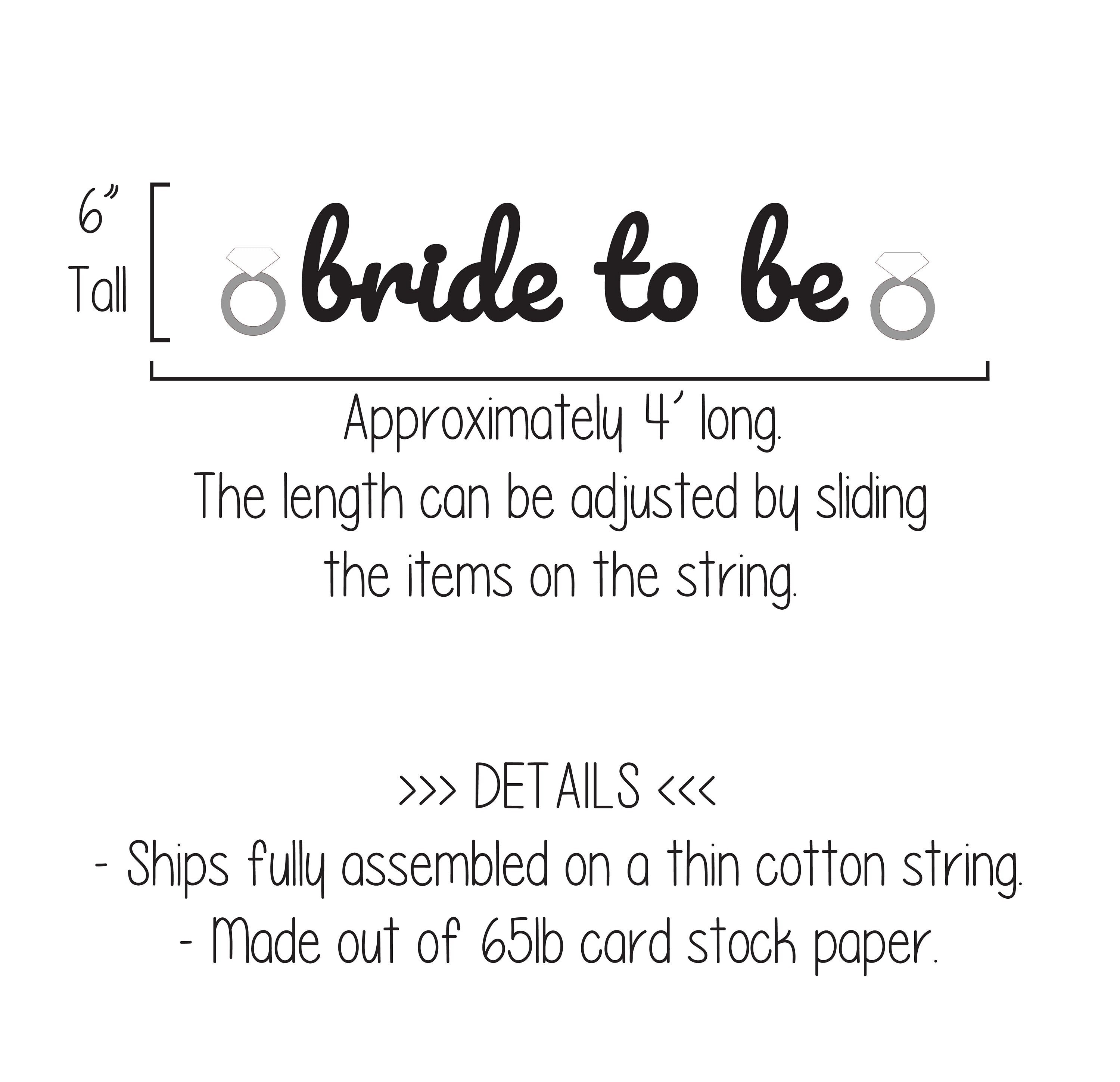 Bride To Be, Bride To Be Banner, Bachelorette Party, Bridal Shower, Bachelorette Party Sign, Custom Bride Banner, Custom Ring Banner