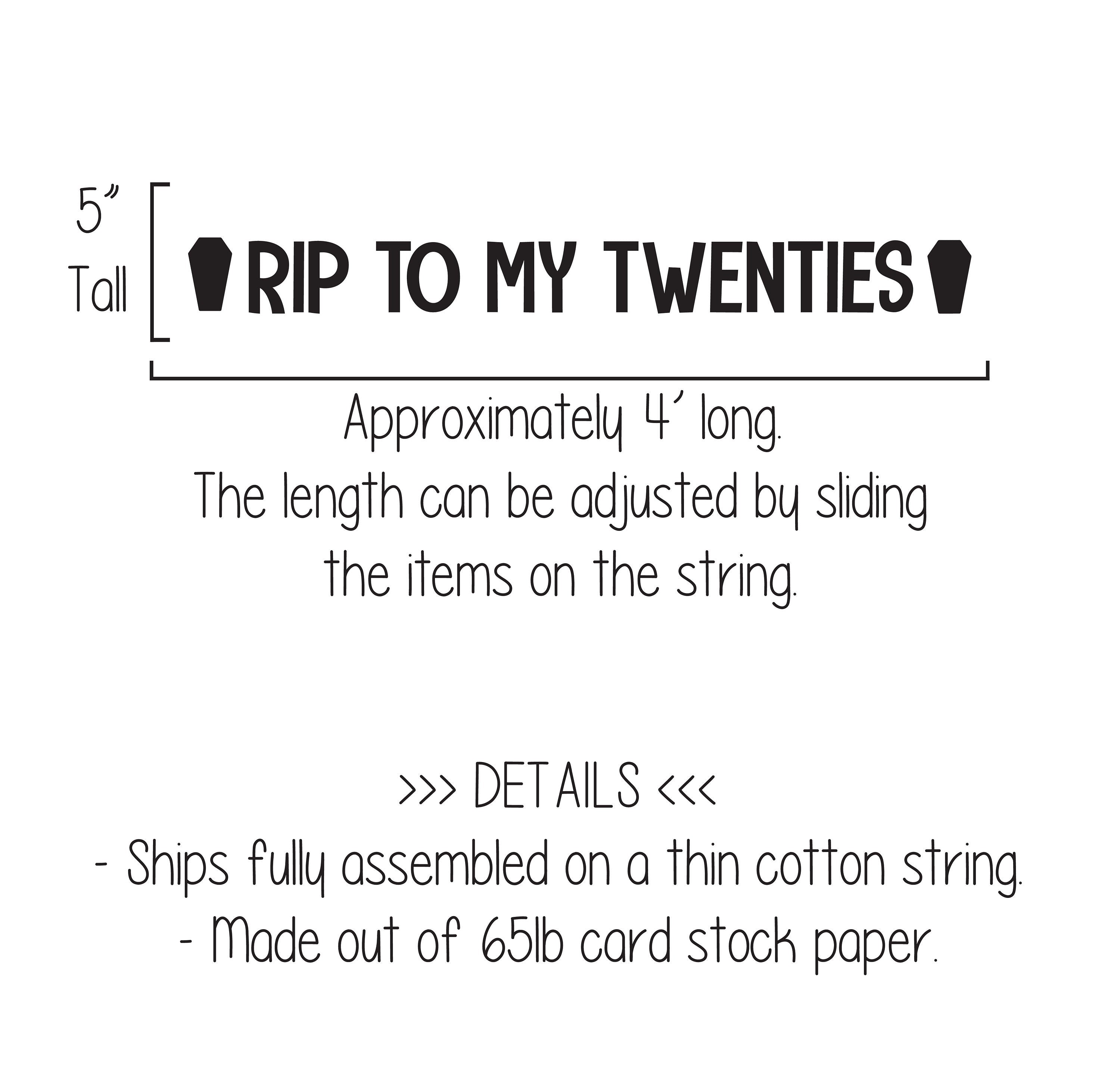 RIP To My Twenties Banner, 30th Birthday Banner, Funny 30th Birthday Decor