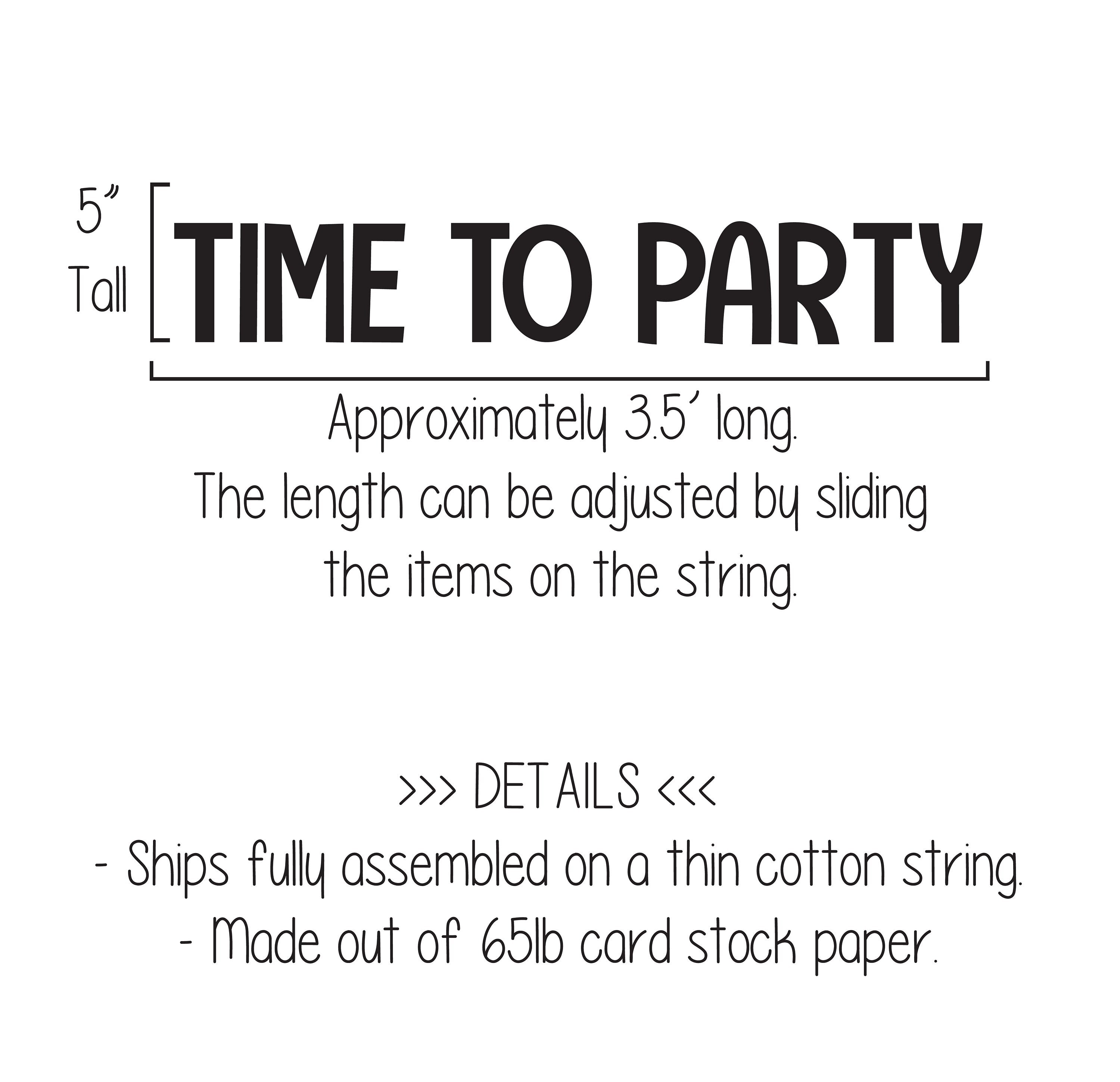 Time To Party, Time To Party Banner, Birthday Banner, Celebration Banner, Graduation Banner, Reusable Banner