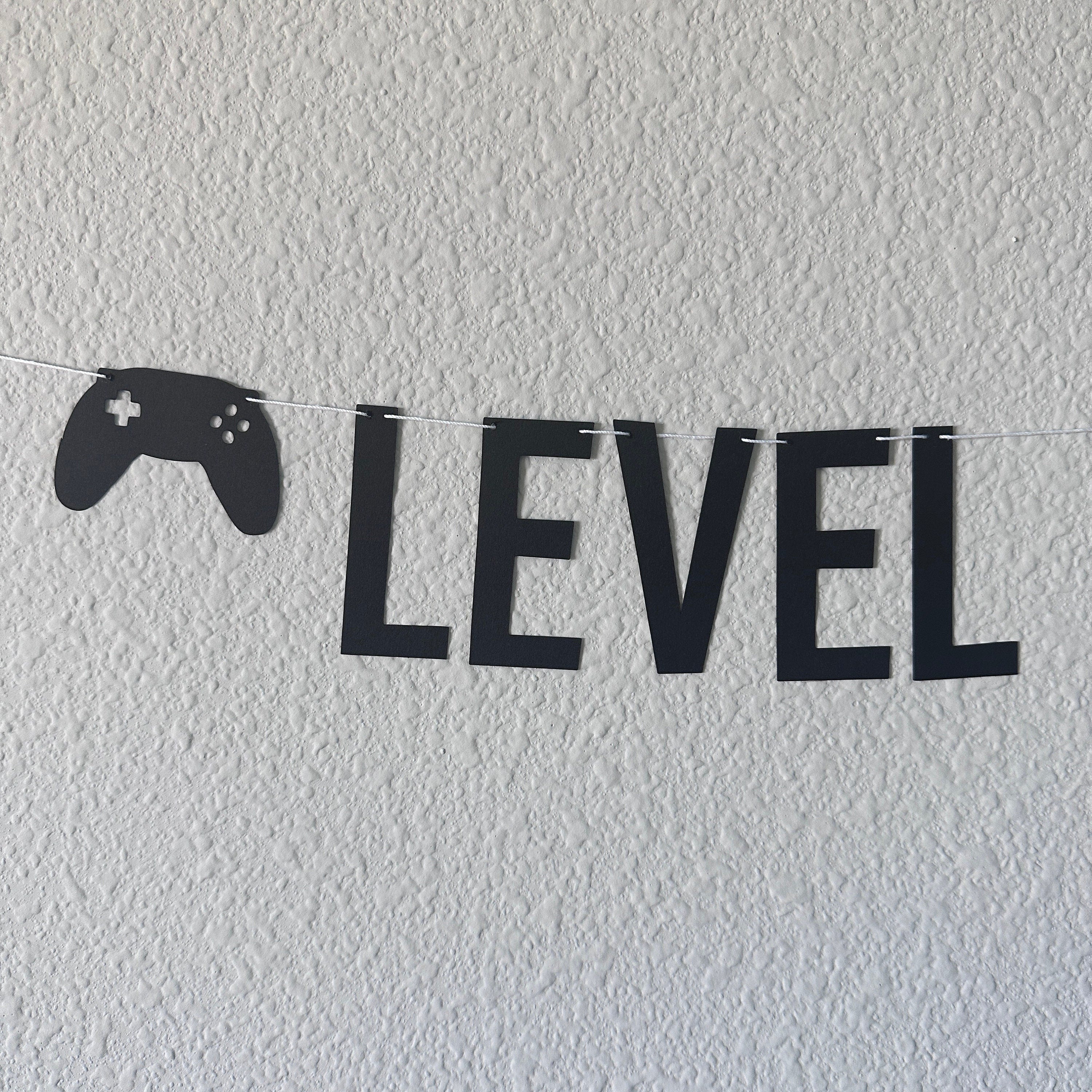 Level 4 Unlocked, Gamer Birthday, Gaming Birthday Banner, 4th Birthday, Video Game Party, Custom Gamer Banner, Four