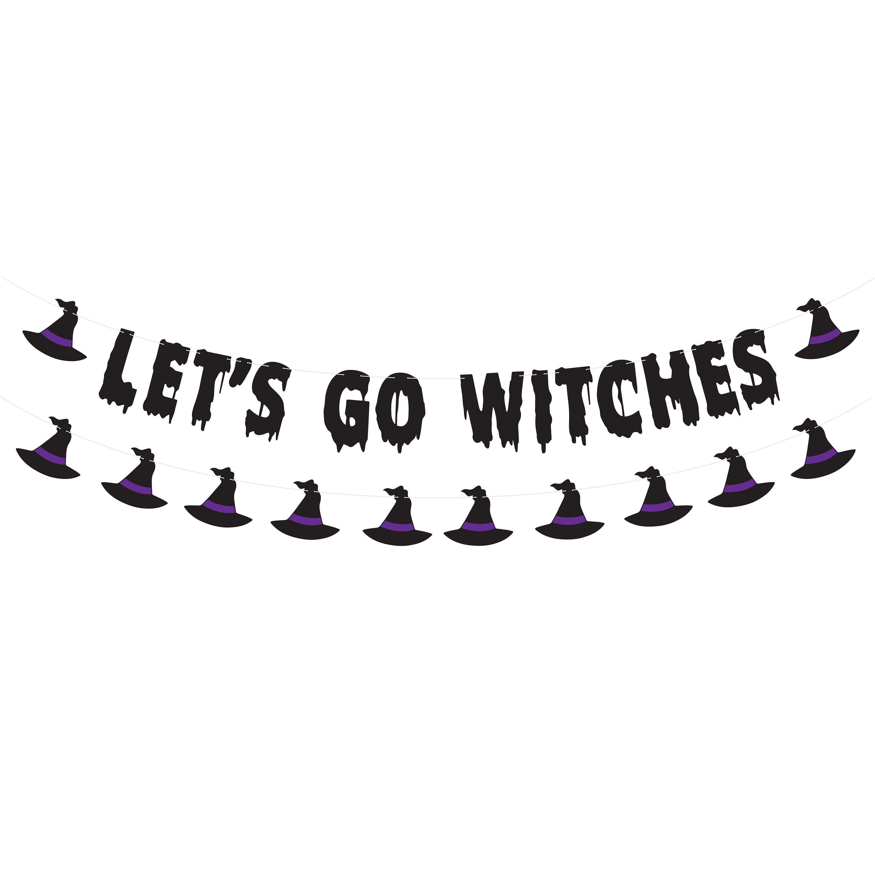 Witch Hat Garland, Witch Banner, Let&#39;s Go Witches, Let&#39;s Go Witches Banner,  Witch Bachelorette, October Bachelorette, Girl&#39;s Trip Banner