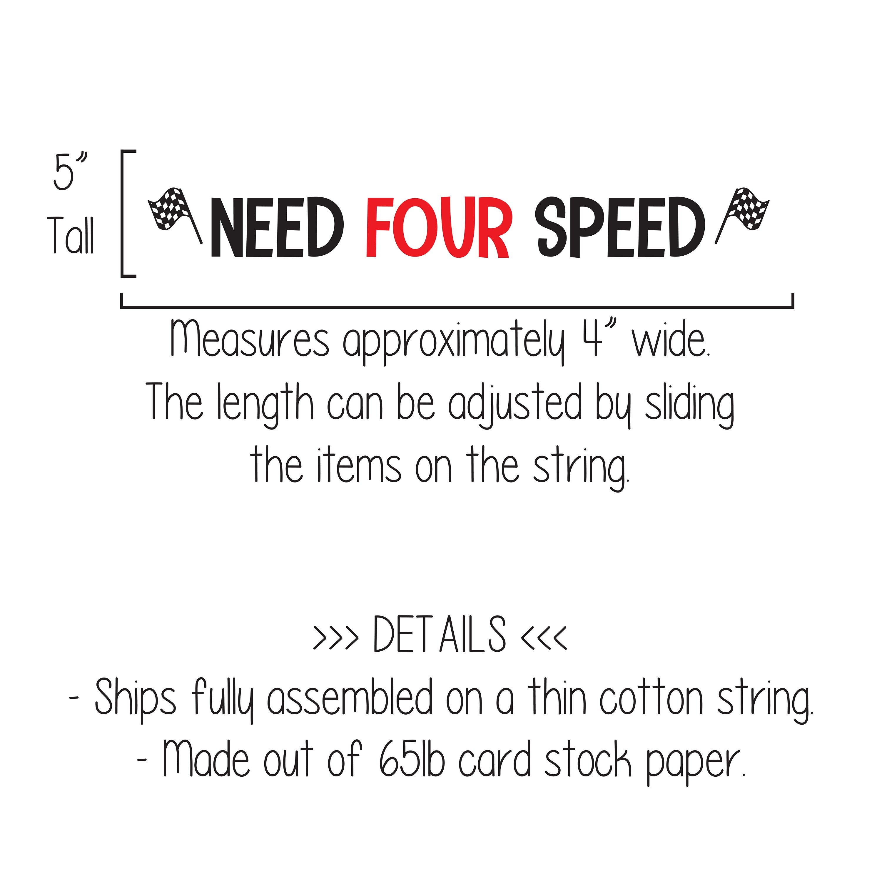 Flag Garland, Flag Banner, Racing Birthday Decorations, Need Four Speed Banner, Need For Speed, Racecar Birthday