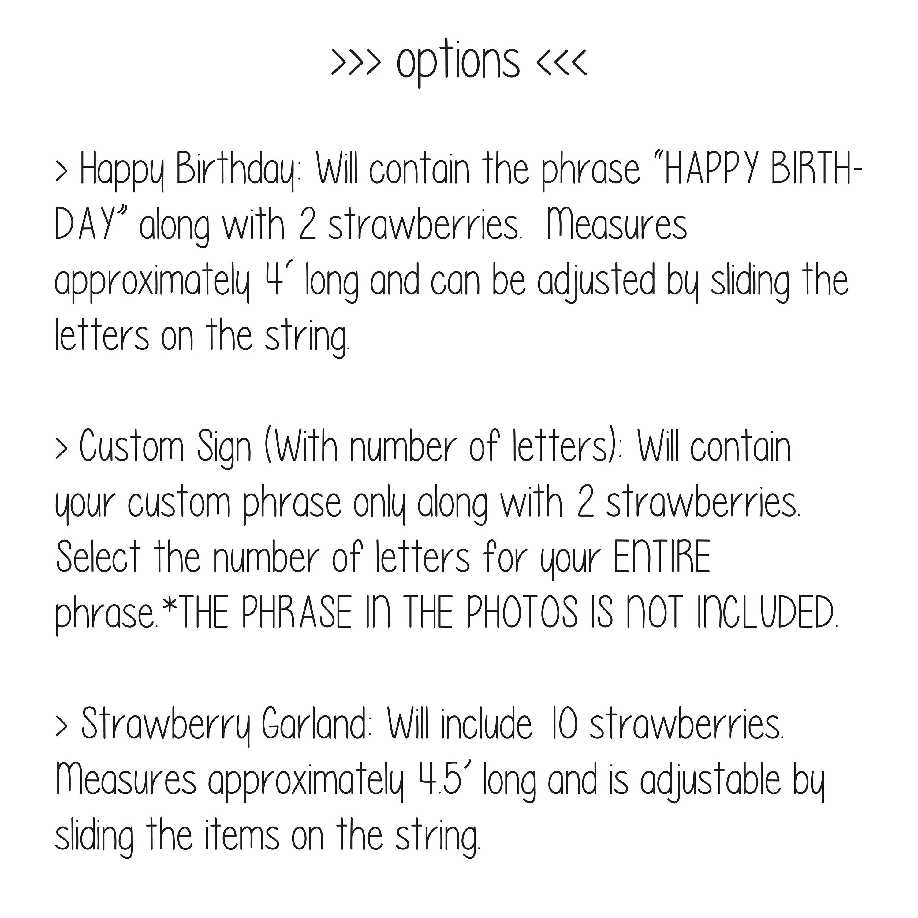 Strawberry Garland, Strawberry Banner, Strawberry Birthday Banner, Custom Strawberry Banner, Strawberry Decorations, Strawberry Party