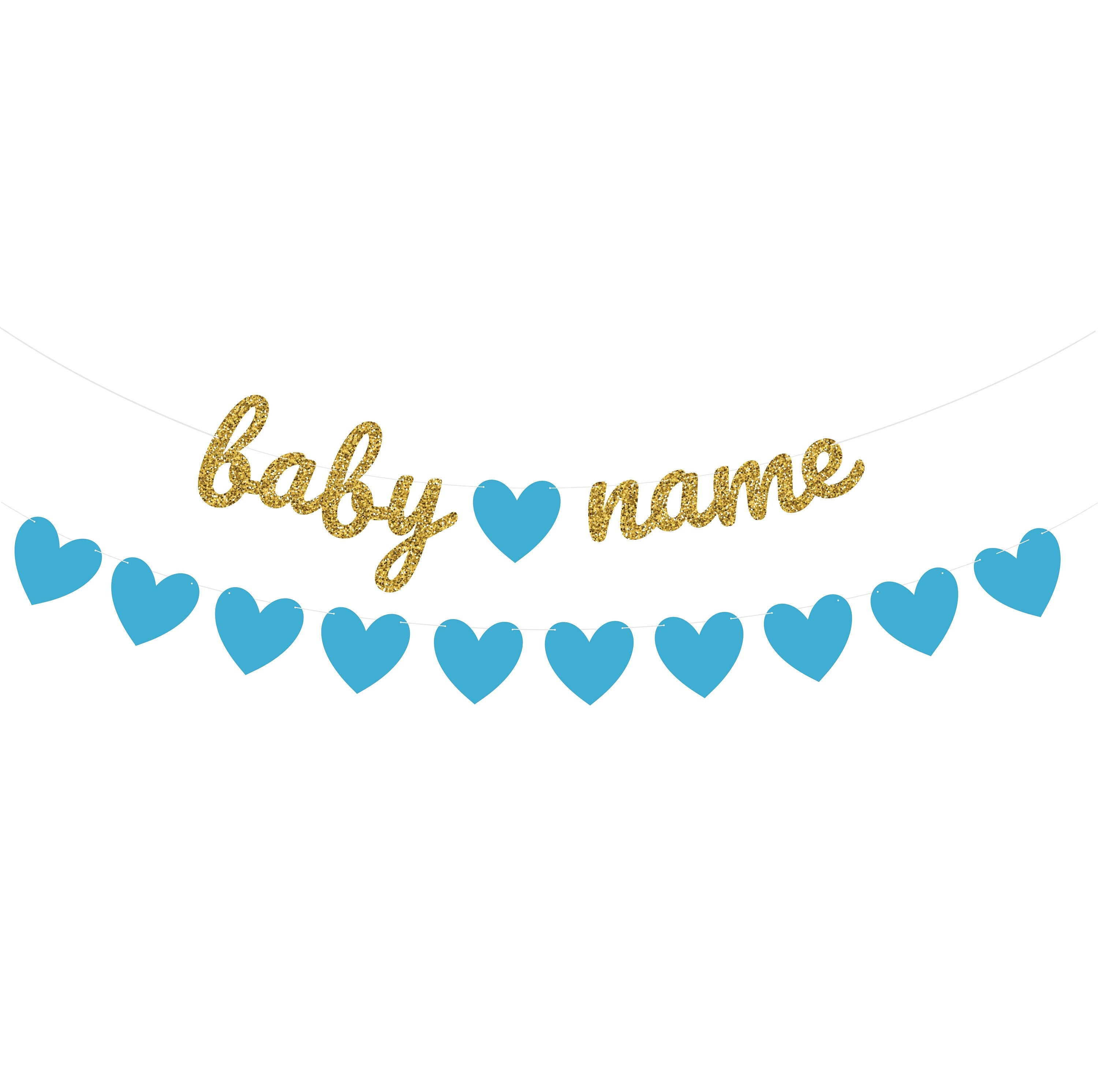 Baby Name Banner, Custom Baby Name Banner, Baby Shower Banner, Baby Boy