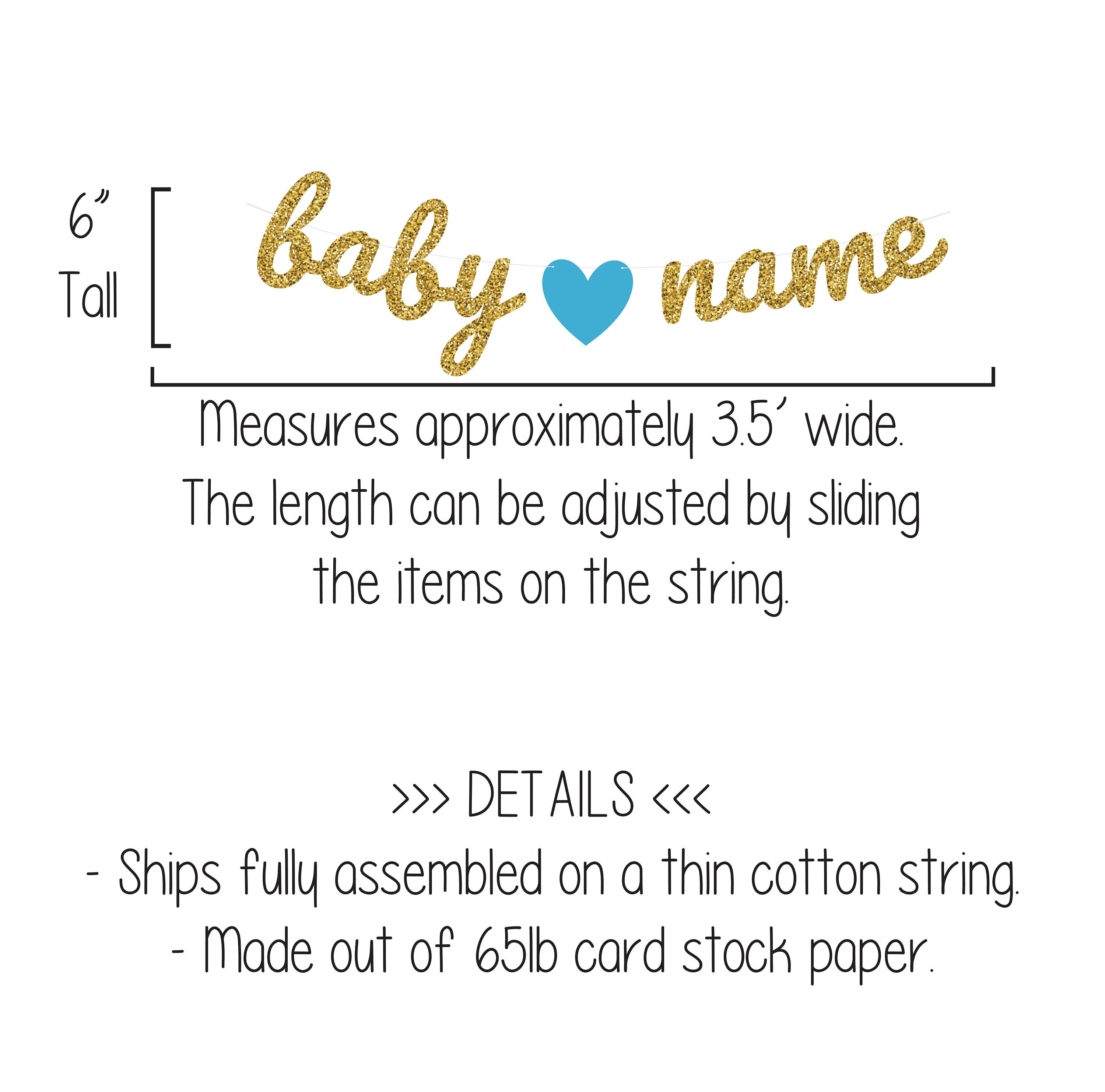 Baby Name Banner, Custom Baby Name Banner, Baby Shower Banner, Baby Boy