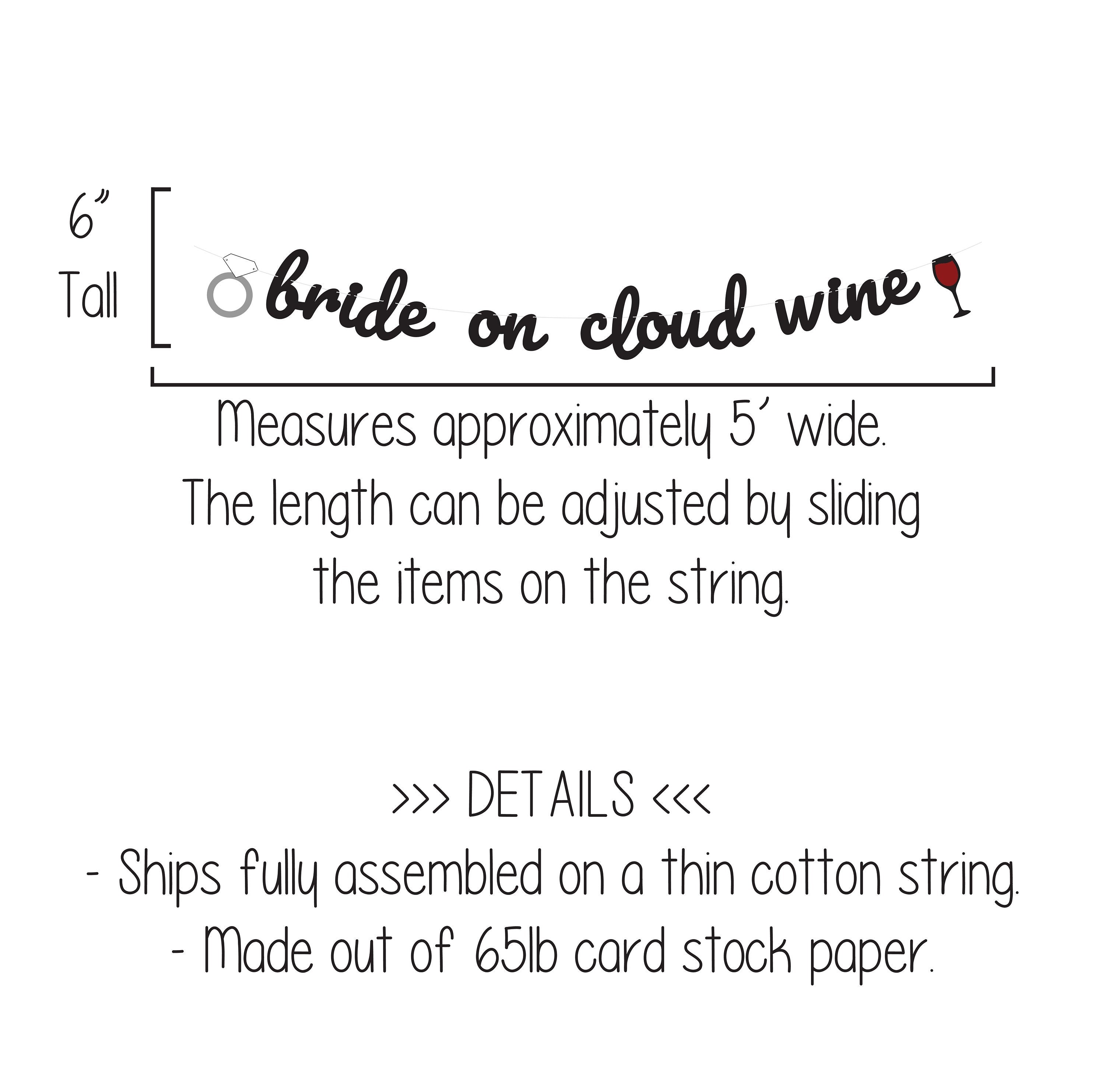 Bride on Cloud Wine, Bride On Cloud Wine Banner, Bachelorette Party Decoration, Bridal Shower Banner